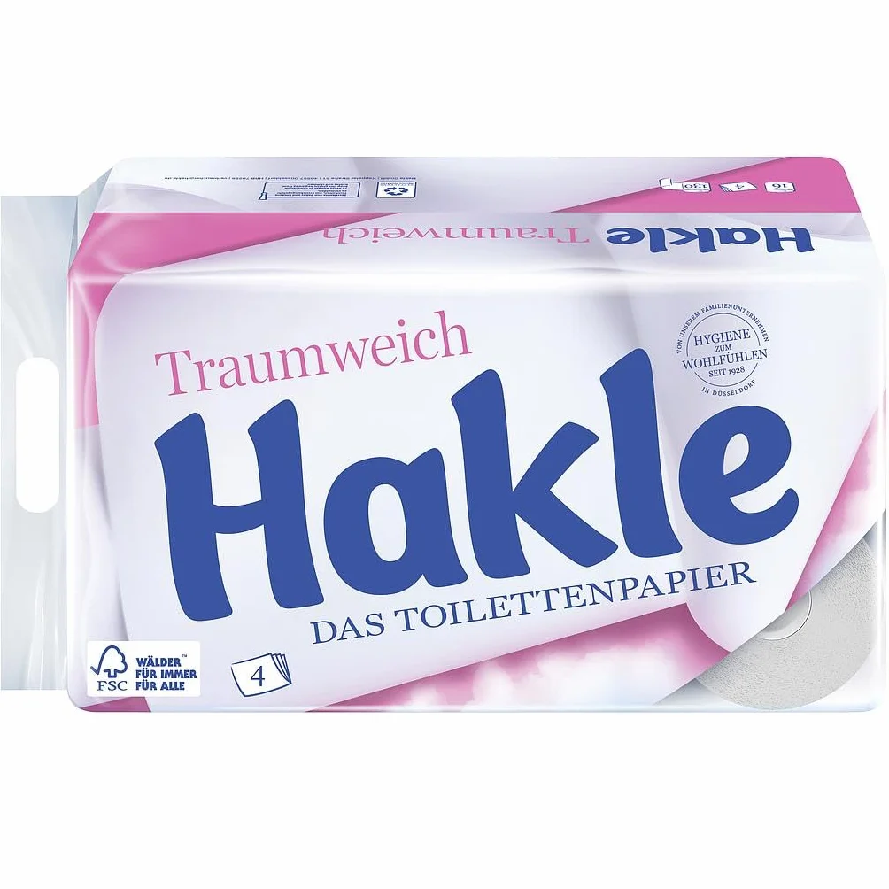 Hakle Traumweich papier toaletowy – 16 rolek, delikatne czyszczenie dla dobrego samopoczucia