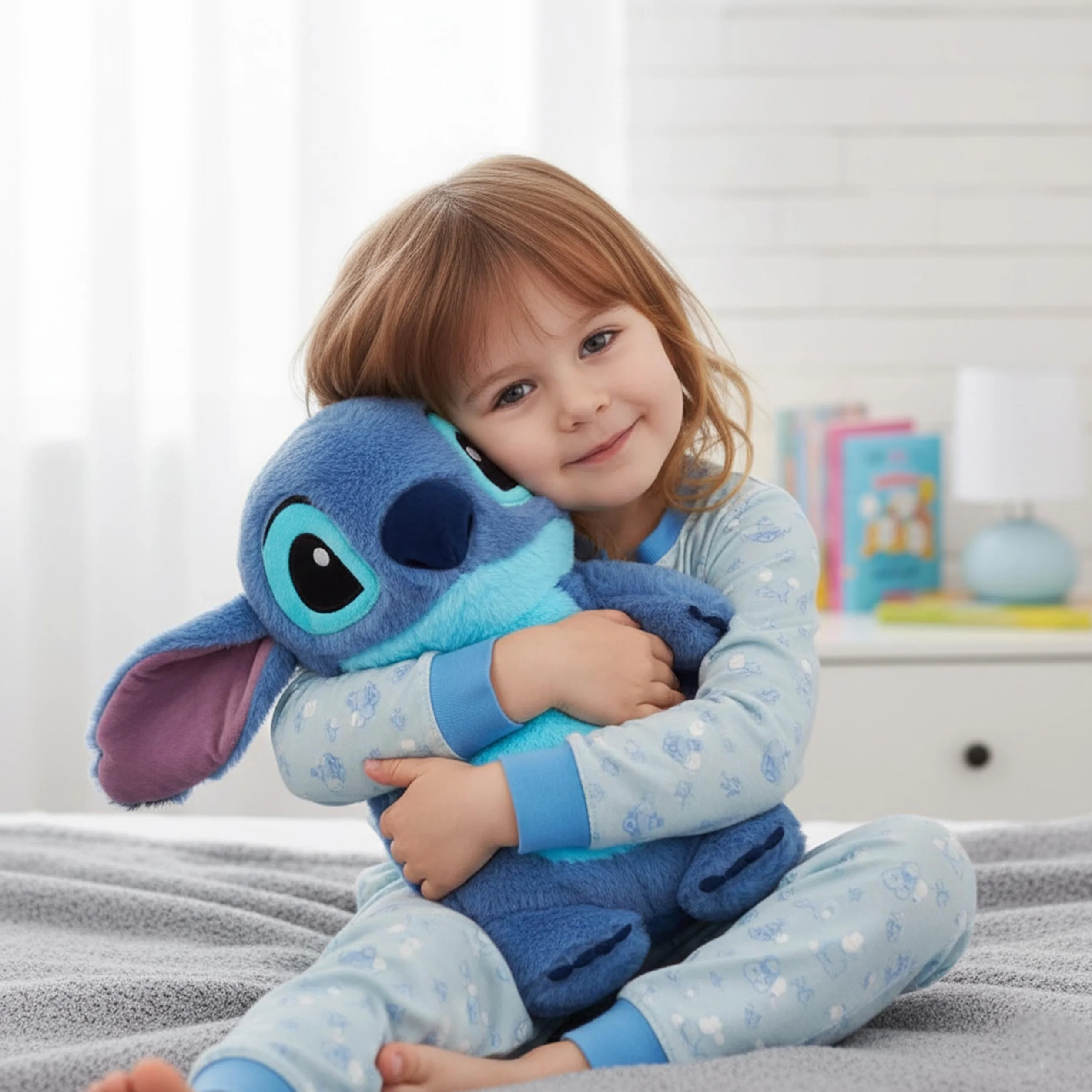 DISNEY Stitch Gumowy termofor 750 ml z miękką poszewką