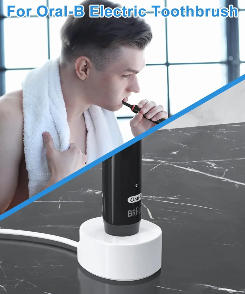 Ladowarka dla Braun Oral B Elektryczne Zębowe Szczeteczka, Ladowarka dla Oral b Genius, Smart 4 4500, Pro 3 3000, Pro Seria 3 Plus/1 Plus, Vitality, iO3, iO4 iO5 iO6 Model 3757 Ladowarka