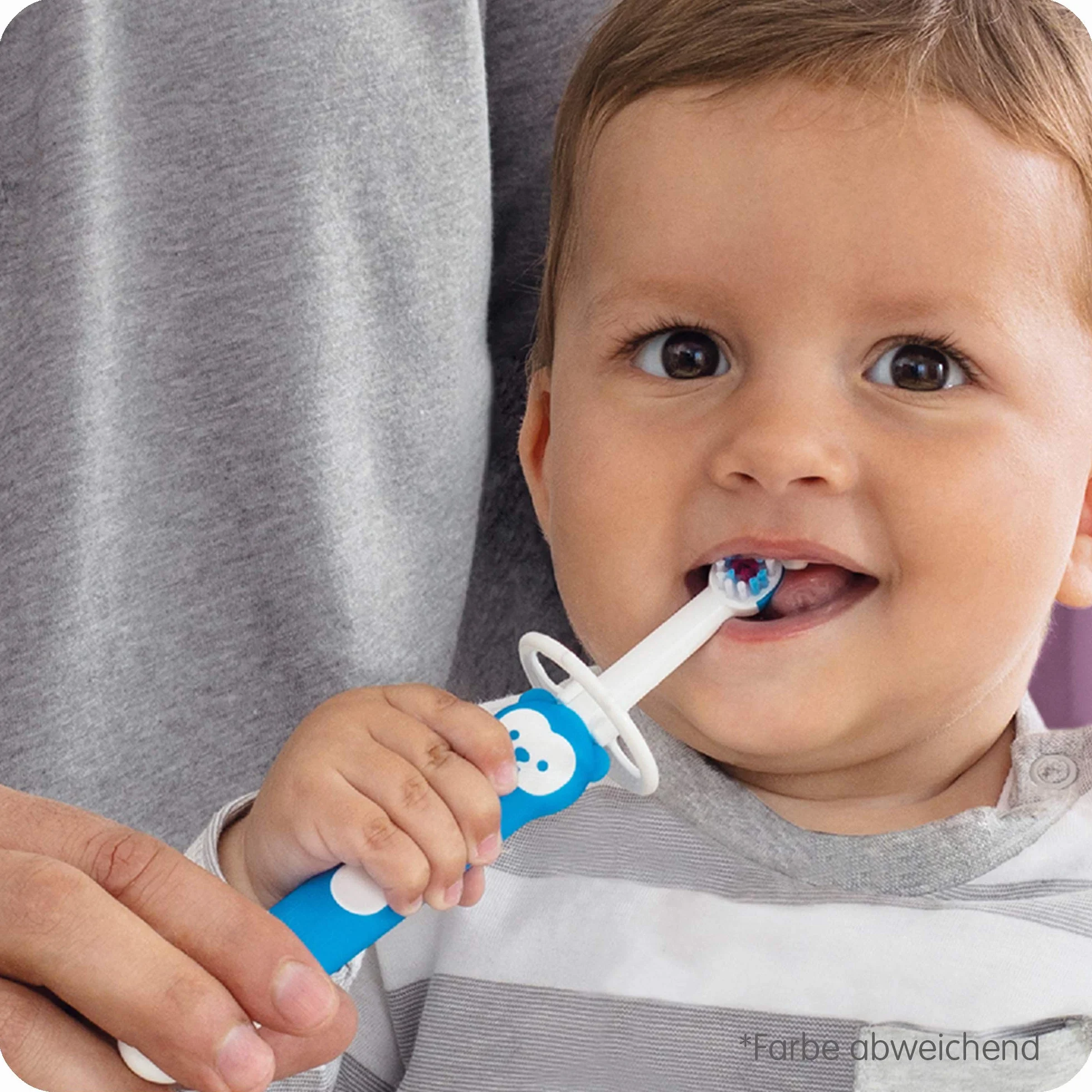 MAM Learn to Brush Set szczoteczka do zębów dla niemowląt długi uchwyt różowa od 5+ miesięcy