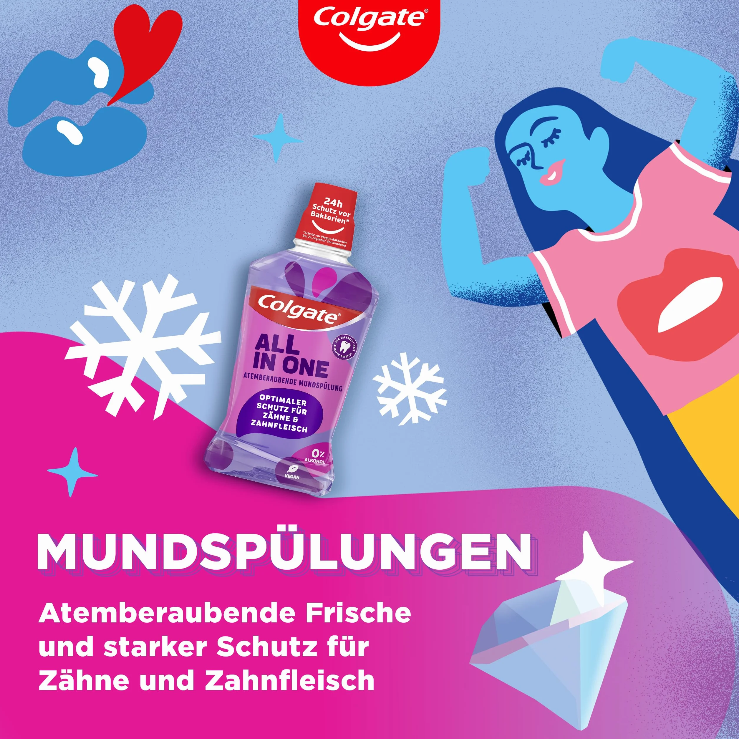 Colgate Płyn do płukania jamy ustnej All In One 6 x 500 ml bez alkoholu
