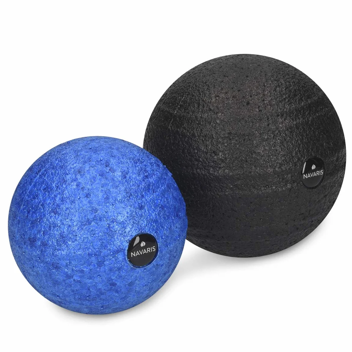 Navaris Piłka do masażu - Zestaw piłek do masażu powięzi z 1 piłką Ø 8 cm i 1 piłką Ø 10 cm - Akcesorium sportowe Fitness, joga, pilates, relaks mięśni