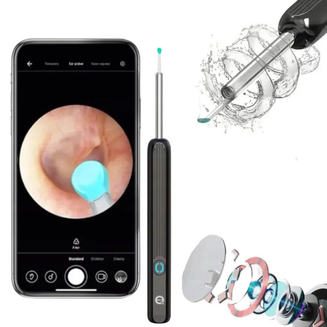 SMART OTOSKOP KAMERA CZYSZCZENIE USZU WOSK WIFI HD APLIKACJA ENDOSKOP
