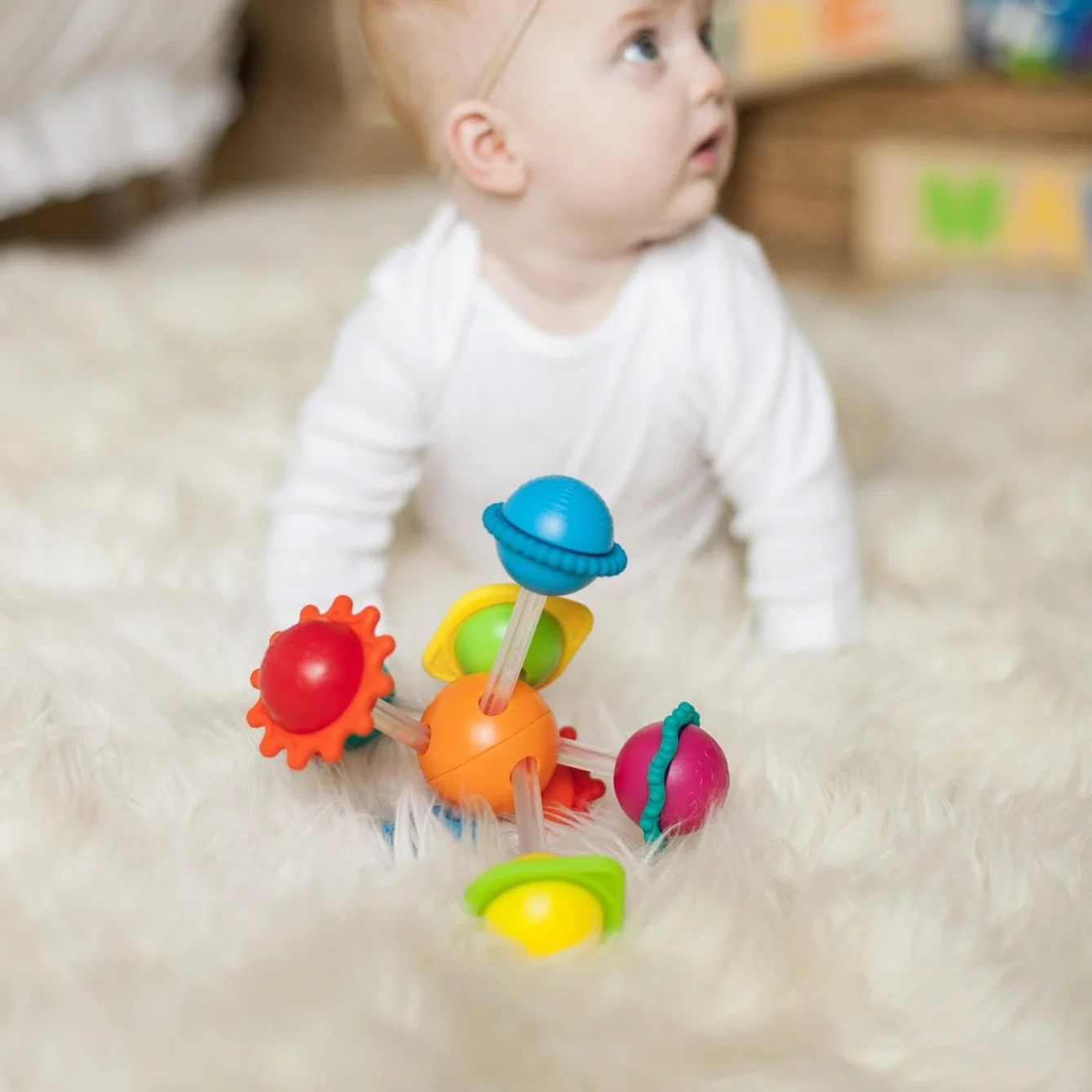 Fat Brain Toys Wimzle, sensoryczne zabawki Fidget dla małych dzieci, dzieci od 6 miesięcy