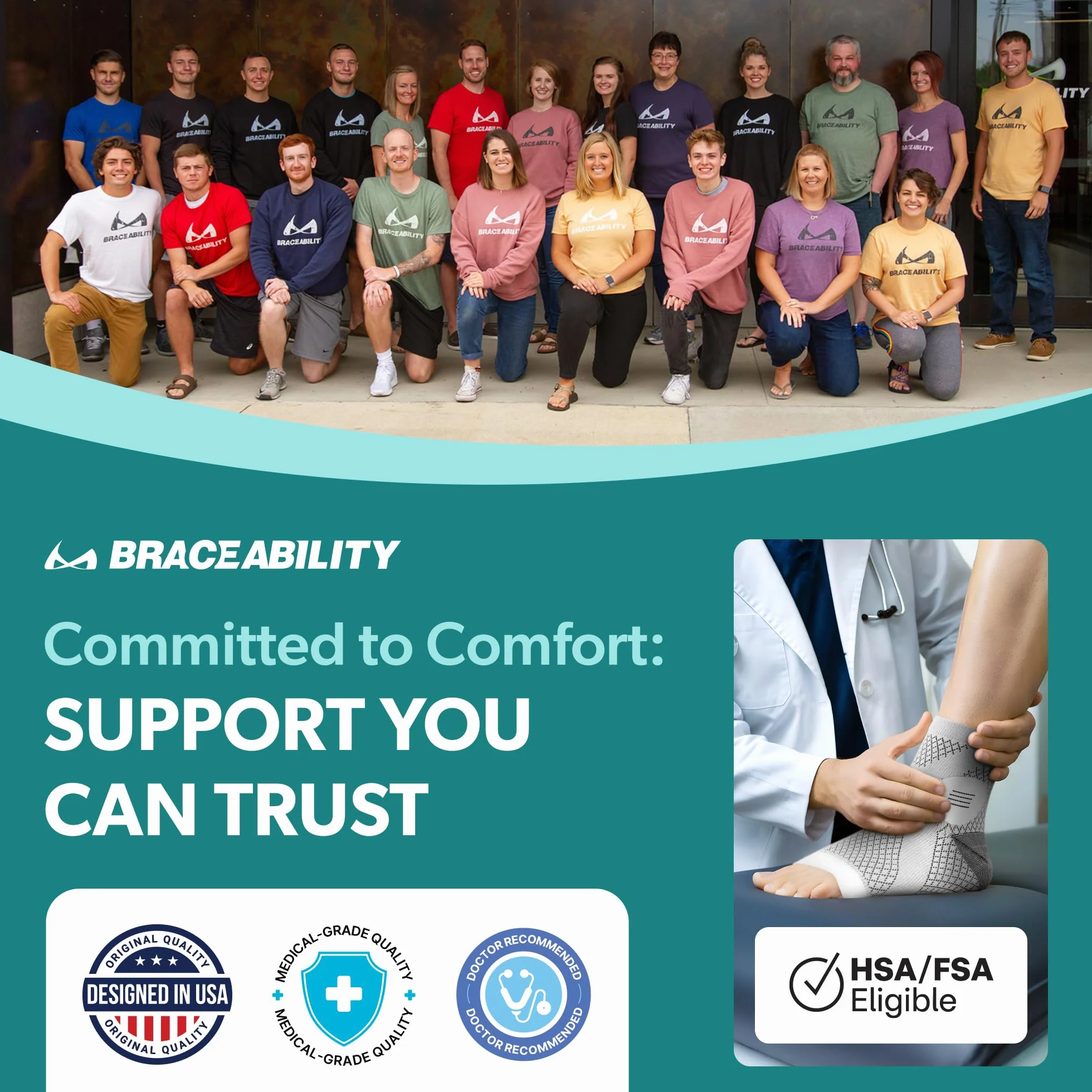 BraceAbility skarpety z kompresją obwodowego zapalenia nerwów, bez palców, XL