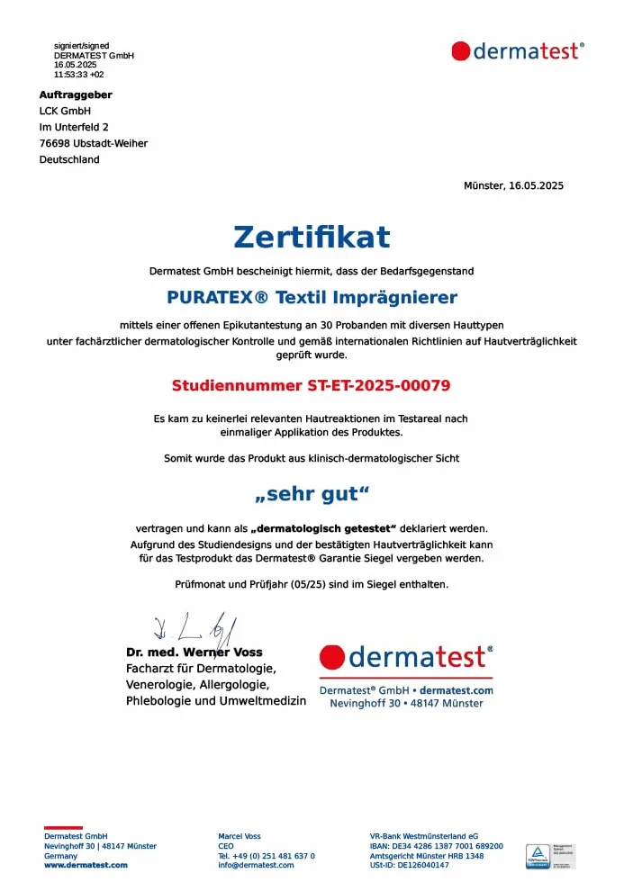 LCK PURATEX zestaw do pielęgnacji tekstyliów do wszystkich materiałów na meblach z wyjątkiem jedwabiu. Czyszczenie Pielęgnacja Impregnacja