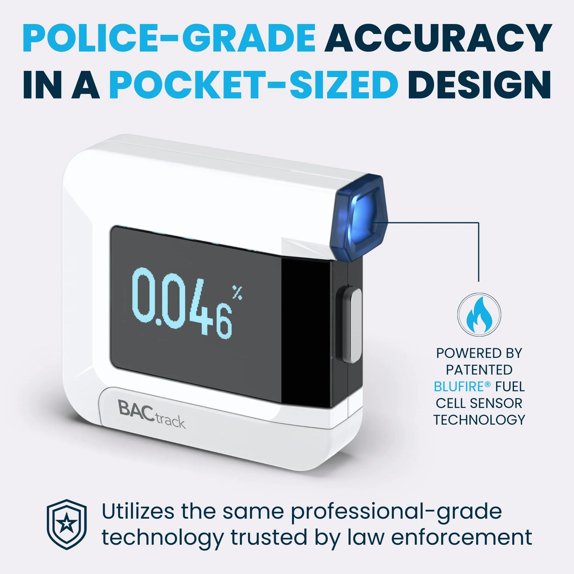 BACtrack Ethylotest Alcootest C8, Profesjonalna dokładność jakości, opcjonalna bezprzewodowa łączność Bluetooth dla smartfonów Apple iPhone, Google i Samsung, Android