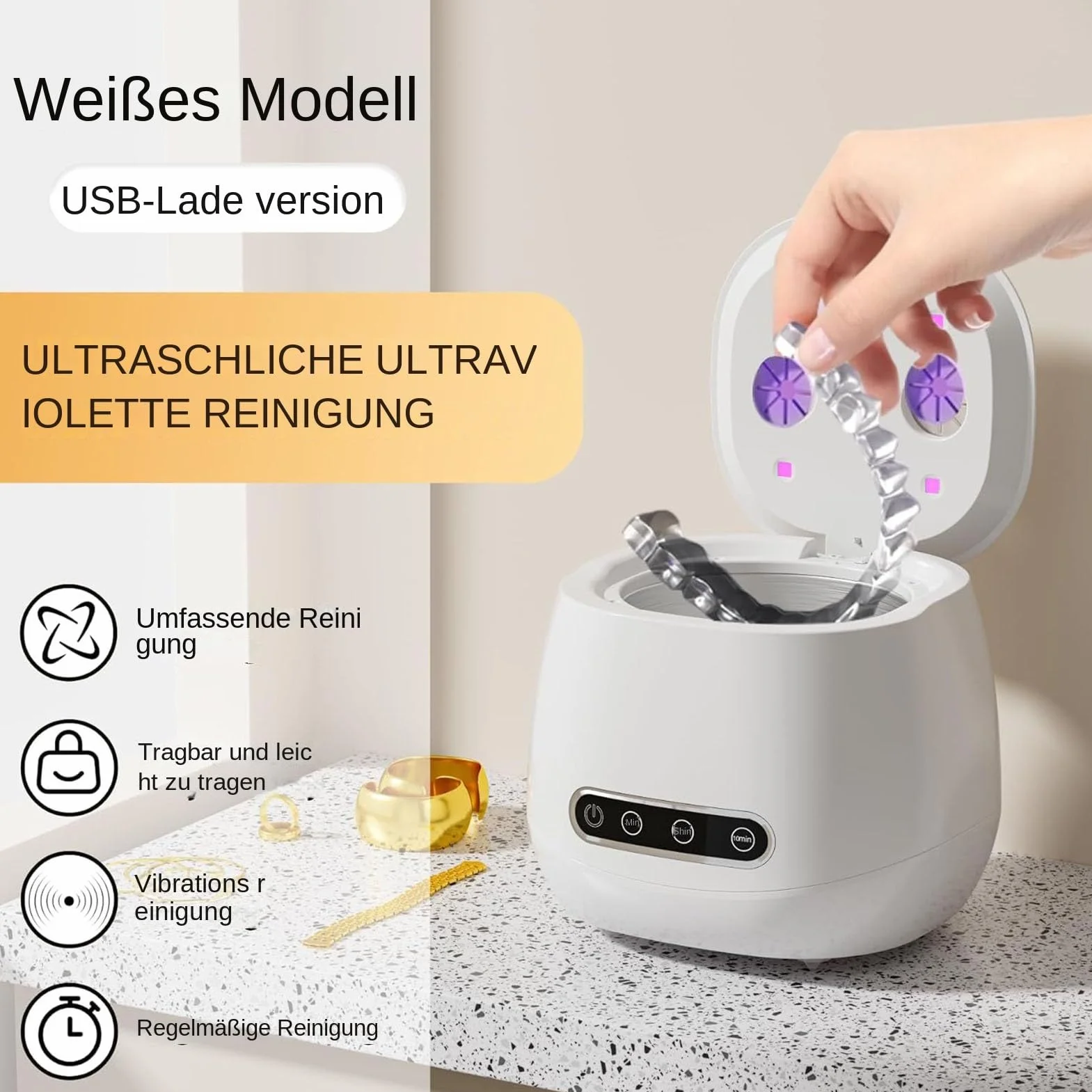 Ultradźwiękowe urządzenie do czyszczenia aparatów ortodontycznych 52 kHz