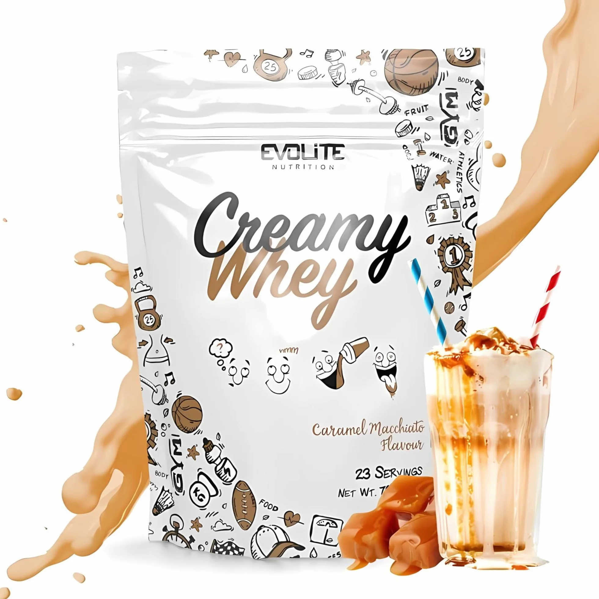 Evolite Whey Protein Powder 700 g - Serwatka z maślanką - 23 g białka