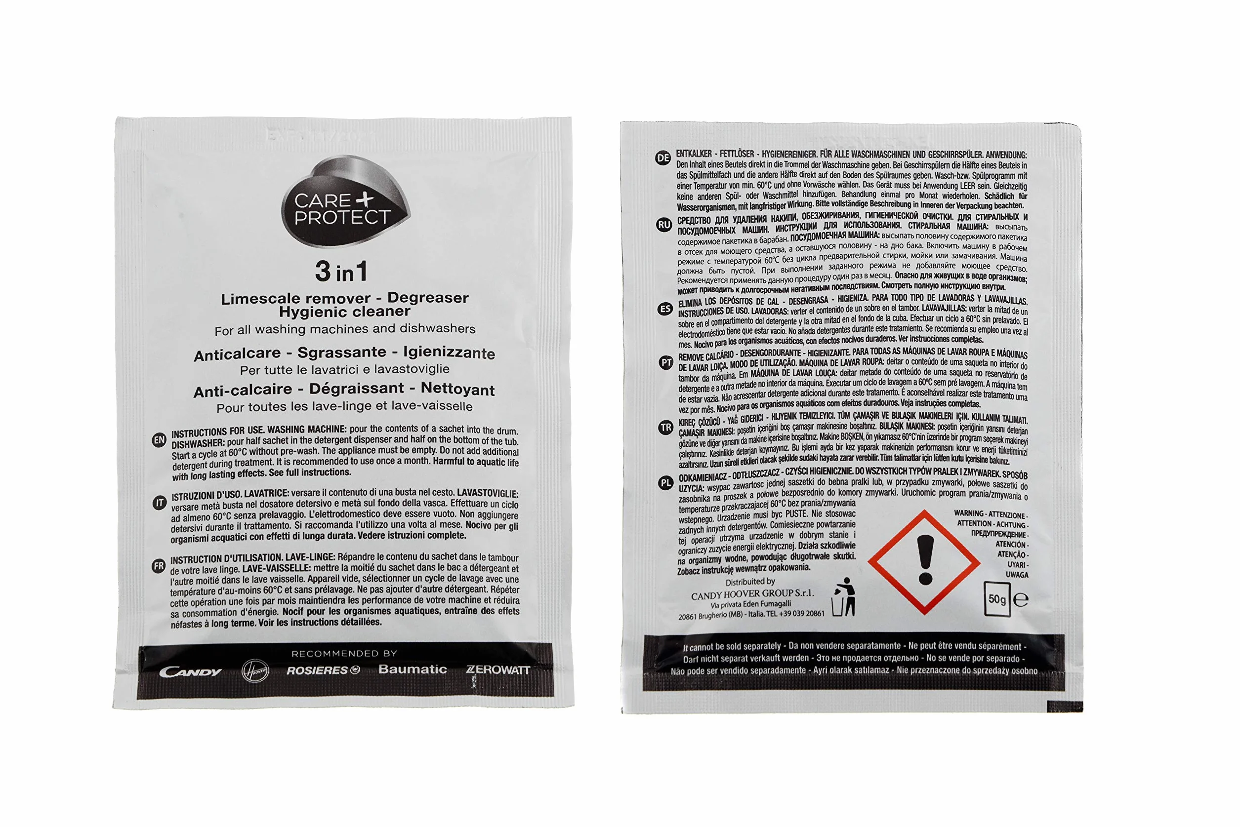 CANDY Anticalcare Sgrassante Igenizzante Lavatrice Lavasto Care+Protect