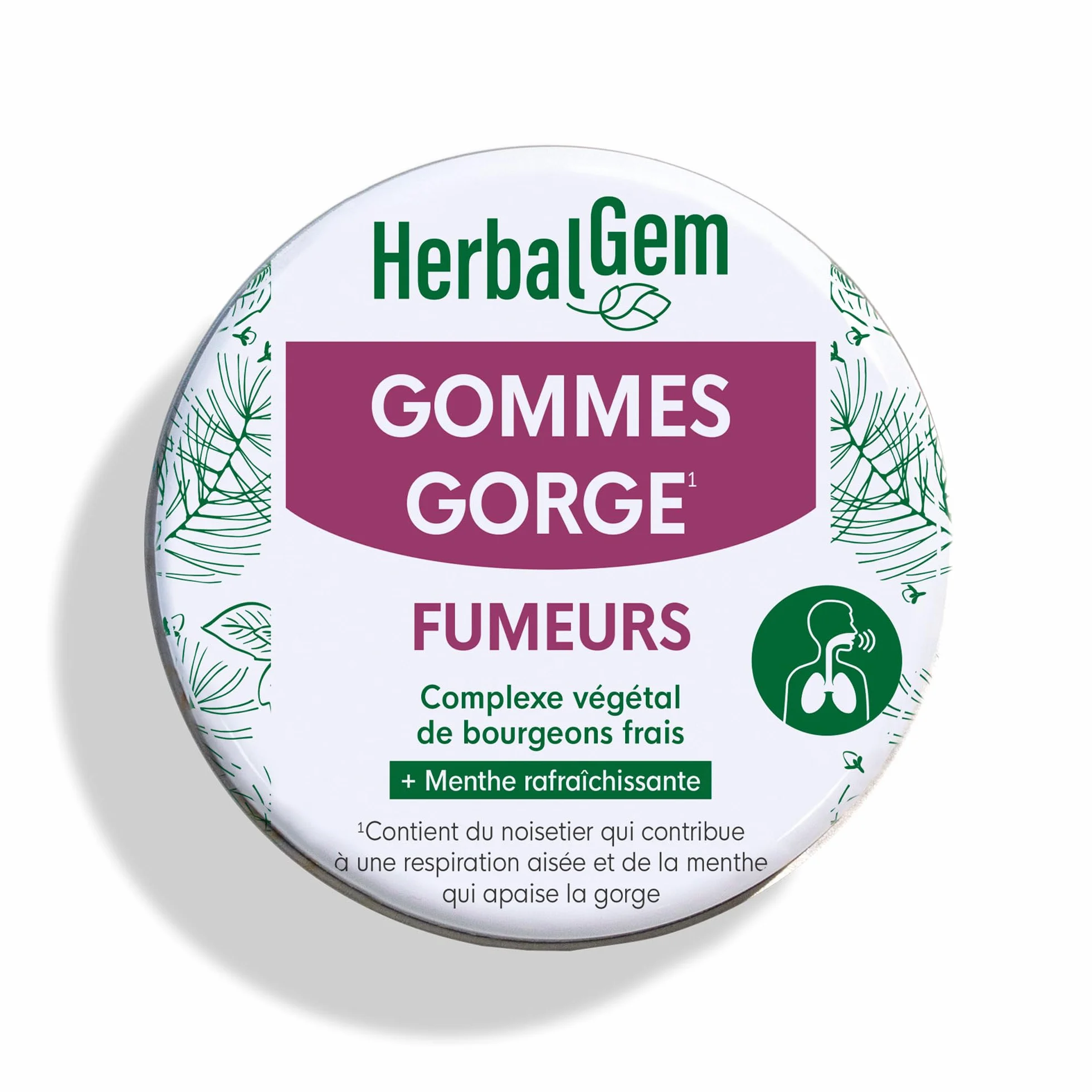 Herbalgem - Organiczne gumki do gardła 45 g