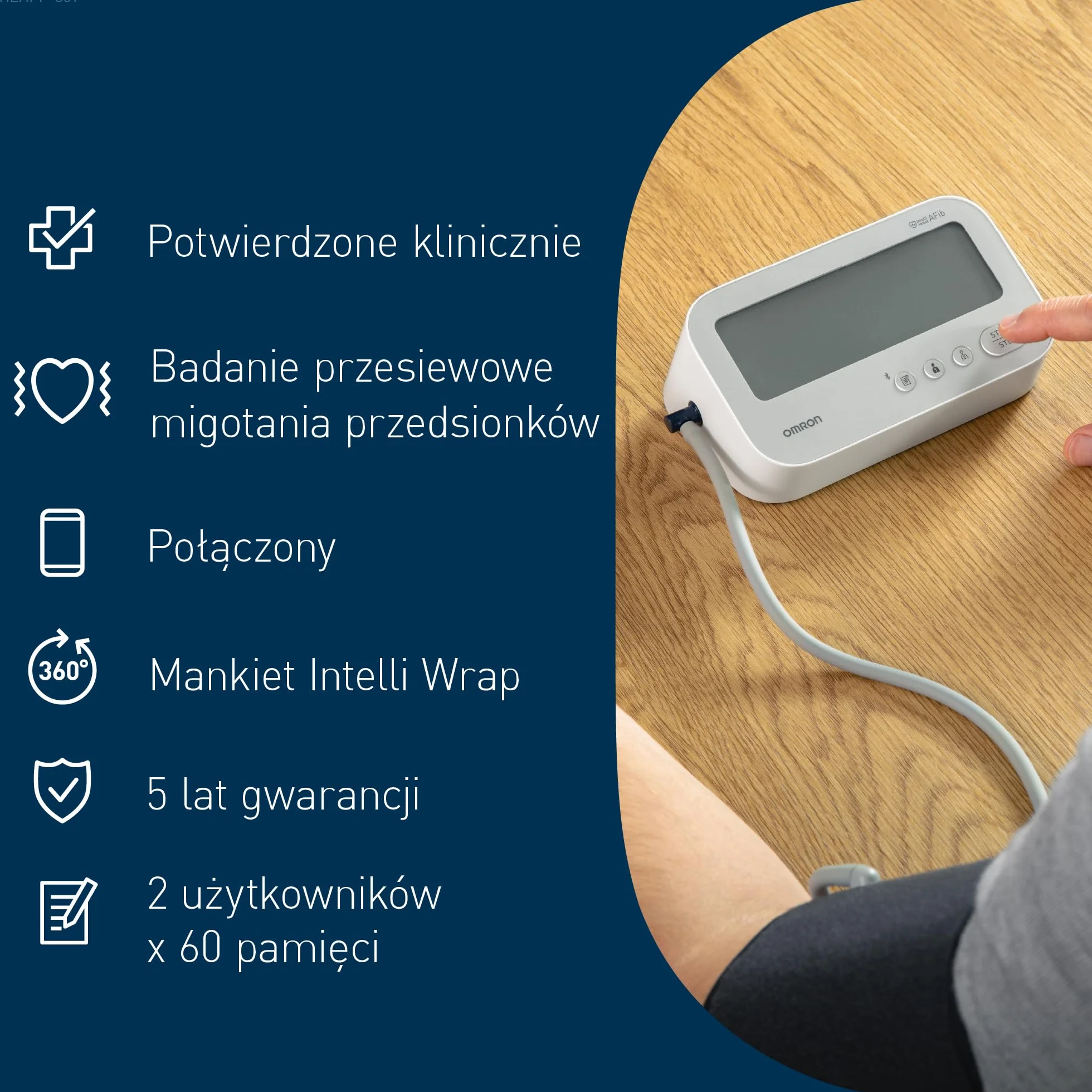 OMRON X4 Connect AFib Ciśnieniomierz Naramienny, Urządzenie Mierzące Ciśnienie Krwi z Mankietem (22-42 cm), Aparat do Ciśnienia Wykrywający Migotania Przedsionków z Bluetooth i Aplikacją OMRON Connect