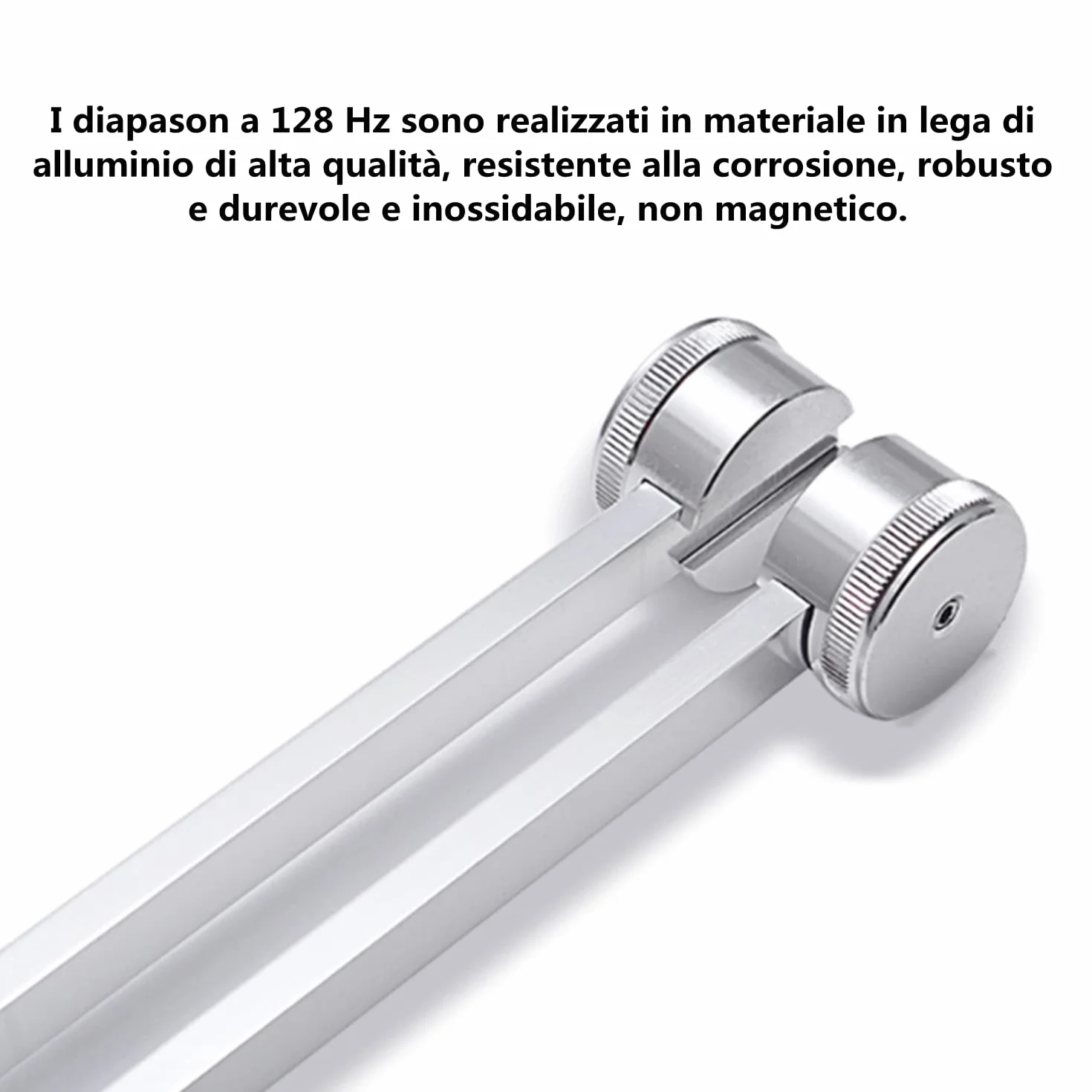 LATRAT 128 Hz diapazon ze stopu aluminium zapewnia dokładną odpowiedź częstotliwościową za pomocą silikonowego młotka, srebrny