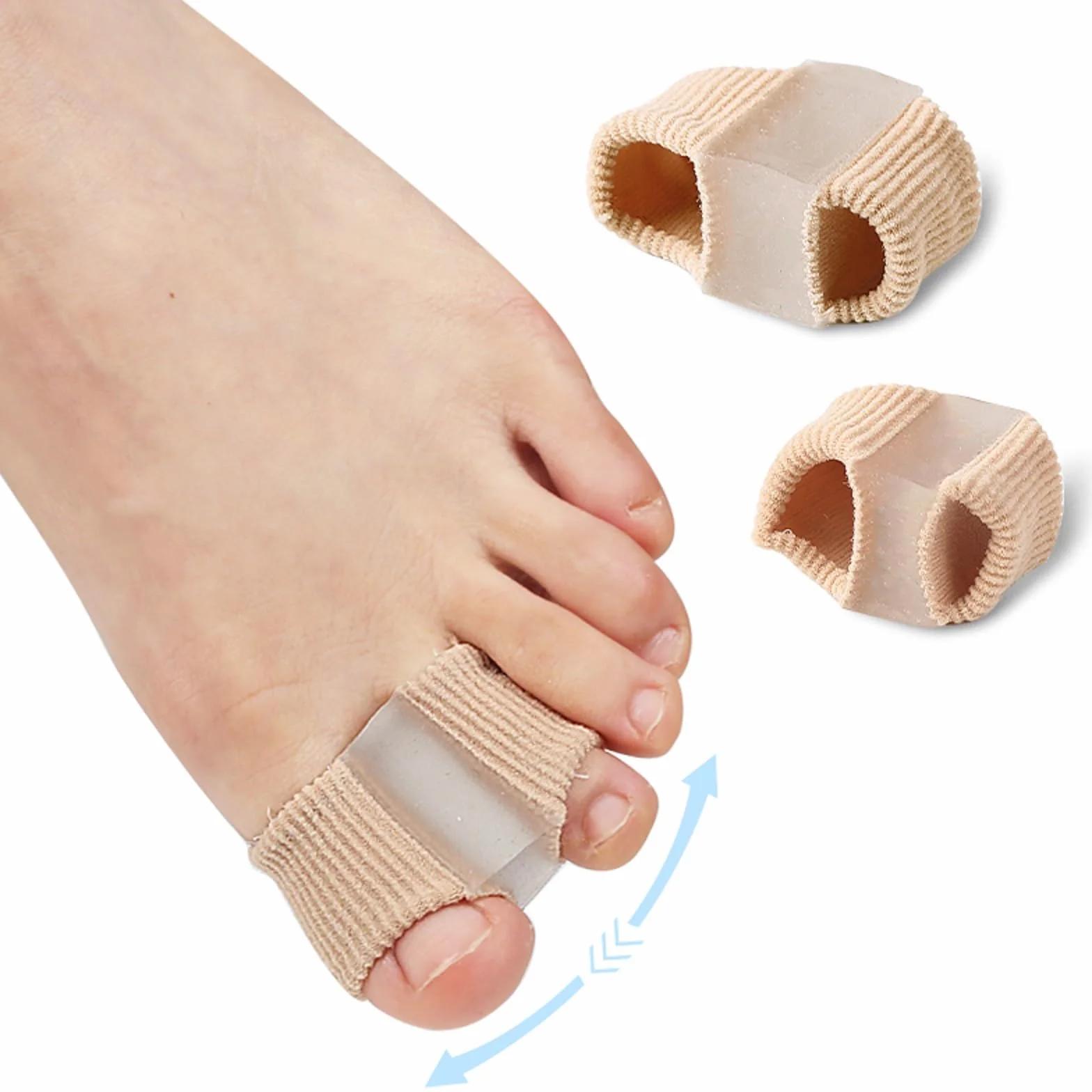 Separator Palców do Haluksów Korektor Hammer Toes Big Toe Stretcher i Prostownica Wygodne miękkie Włókno 2 Pary S+L