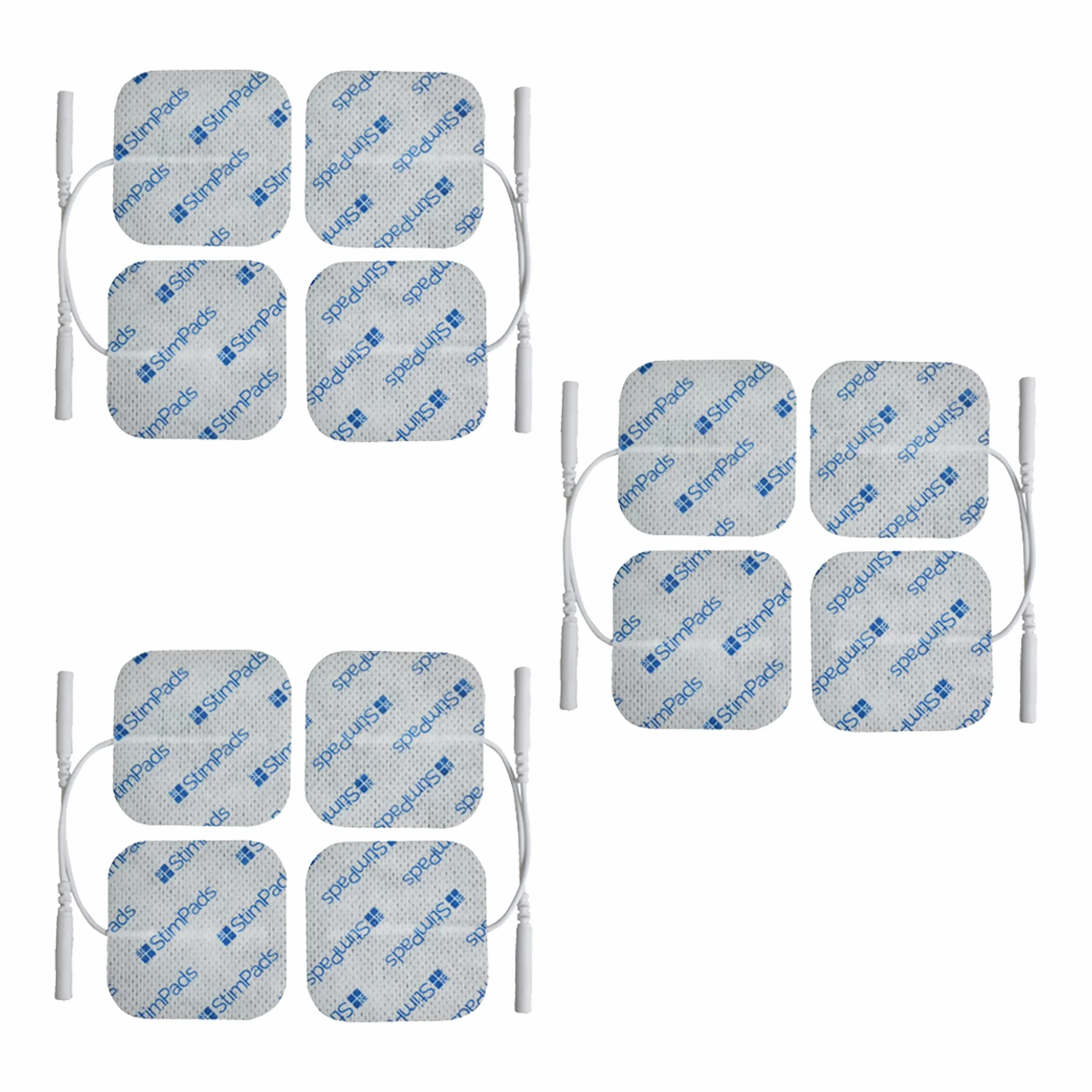 Elektrody StimPads • 12 sztuk 40X40mm ze złączem pinowym 2 mm • Doskonała przyczepność i przewodność • Elektrody klejące TENS i EMS wielokrotnego użytku i długotrwałe • Certyfikowane urządzenie