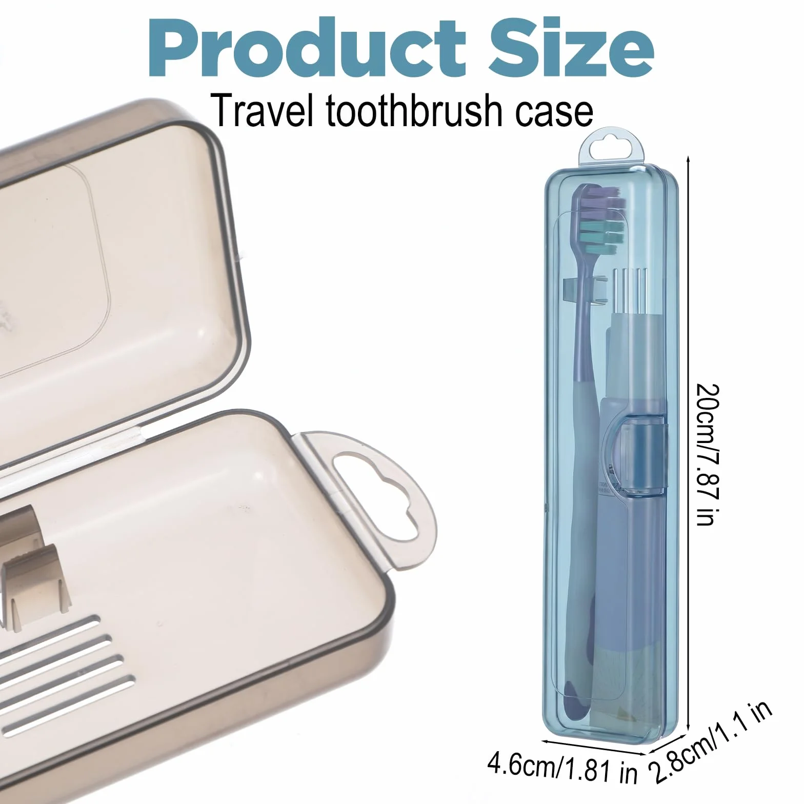 3 sztuki etui na szczoteczki do zębów, etui na szczoteczki do zębów, 20 x 4,6 x 2,8 cm, etui podróżne, pudełko na szczoteczki do zębów, etui na szczoteczki do zębów, w podróży i w podróży