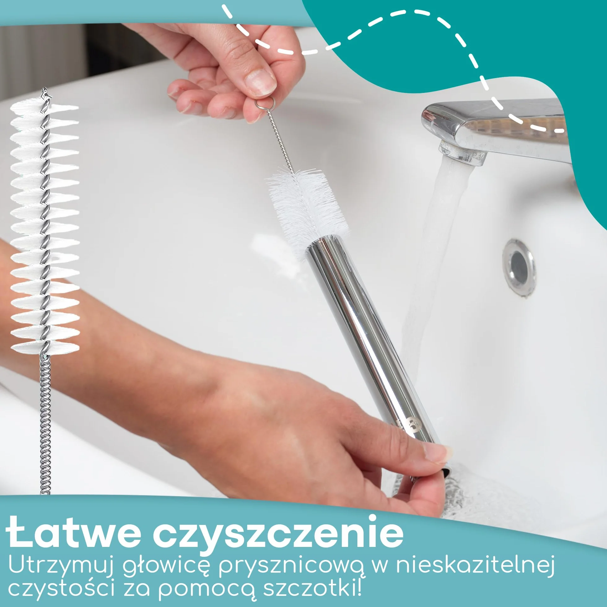 Zestaw do Lewatywy i Obmywania pod Prysznic [8szt] Aluminium do Higieny Intymnej Medi Grade - Nasadka do Prysznica do Lewatywy Unisex - Z Aksamitną Torebką do Przechowywania, Szczoteczką i Ściereczką