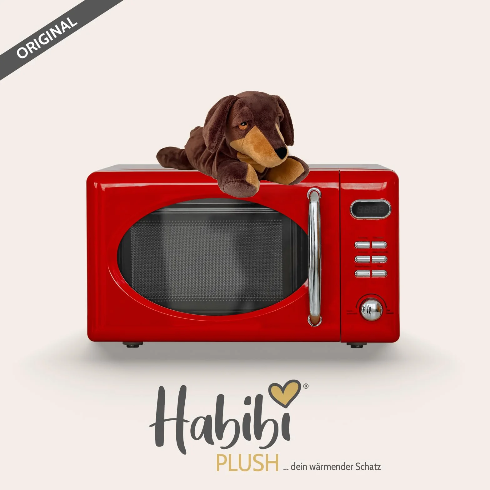 Habibi Plush poduszka termiczna pluszak jamniczek z nadzieniem z prosa podgrzewana przytulanka do mikrofalowej piekarnika