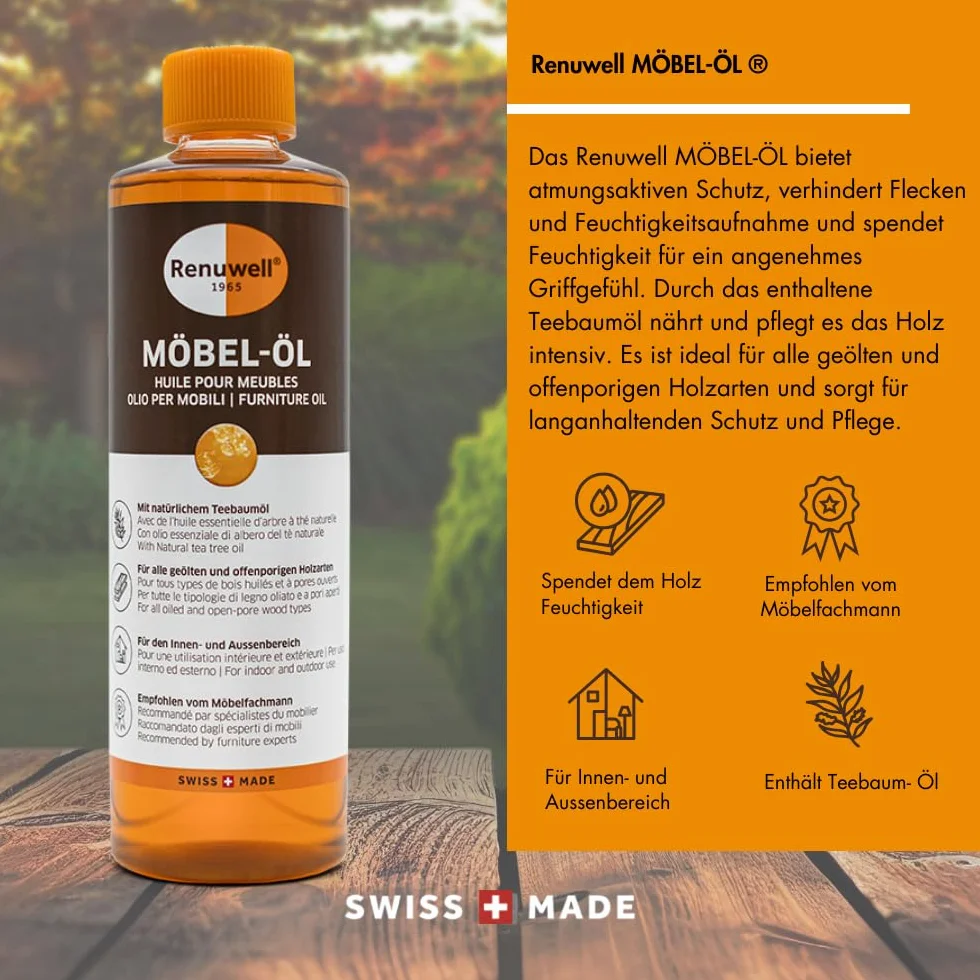 Renuwell Zestaw ekonomiczny olej do mebli 500 ml + regenerator 500 ml