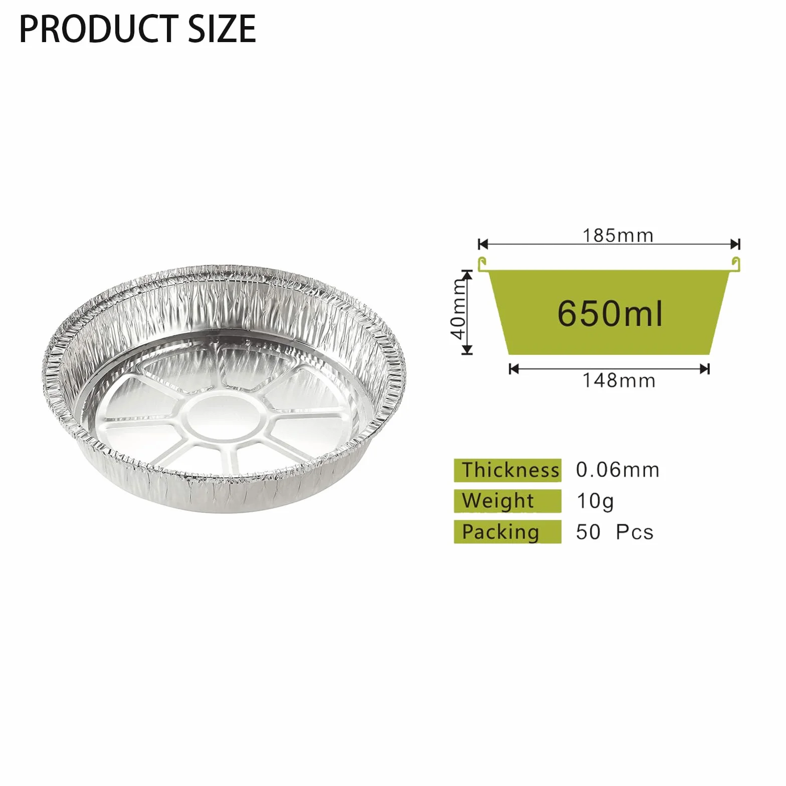 Aluminiowe miski okrągłe 7 cali 50 sztuk jednorazowe do gotowania