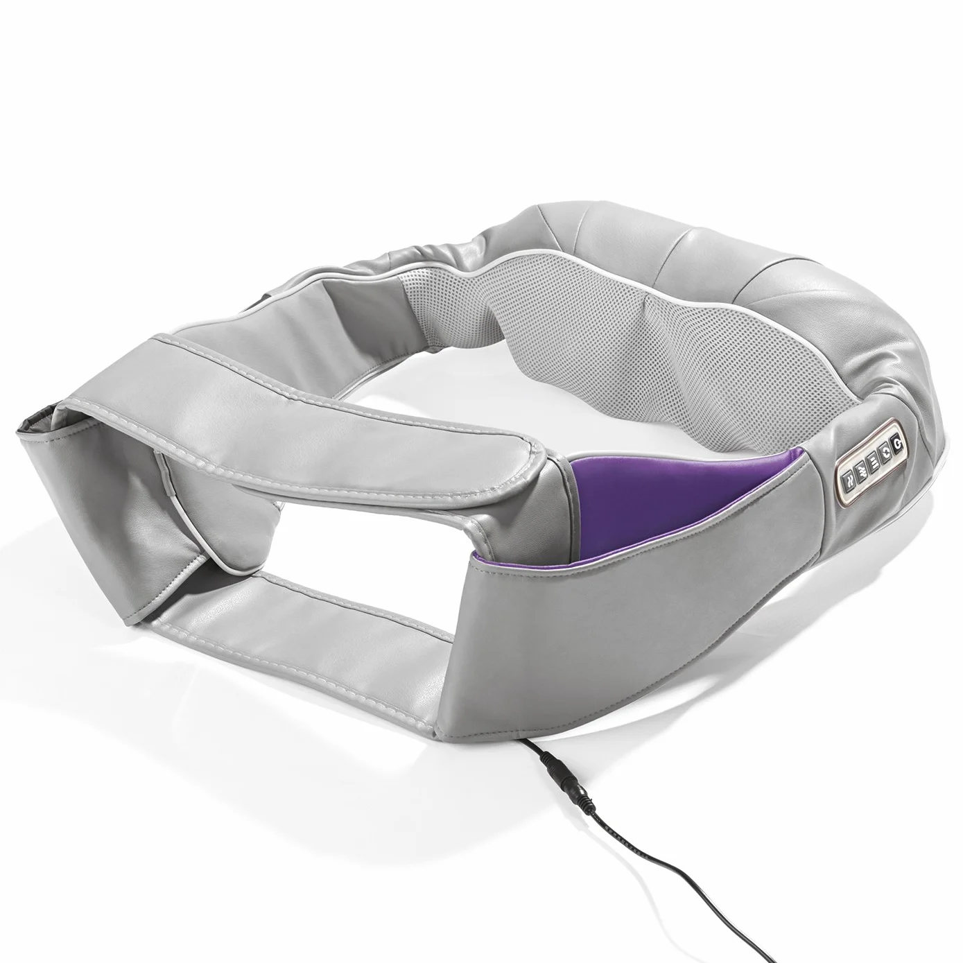 VITALmaxx Shiatsu masażer karku wraz z paskiem mocującym, urządzenie do masażu z ciepłem ramion, karku, pleców i nóg, 3 w 1, masaż ugniatający, masaż wibracyjny i terapia cieplna, z masażem 3D