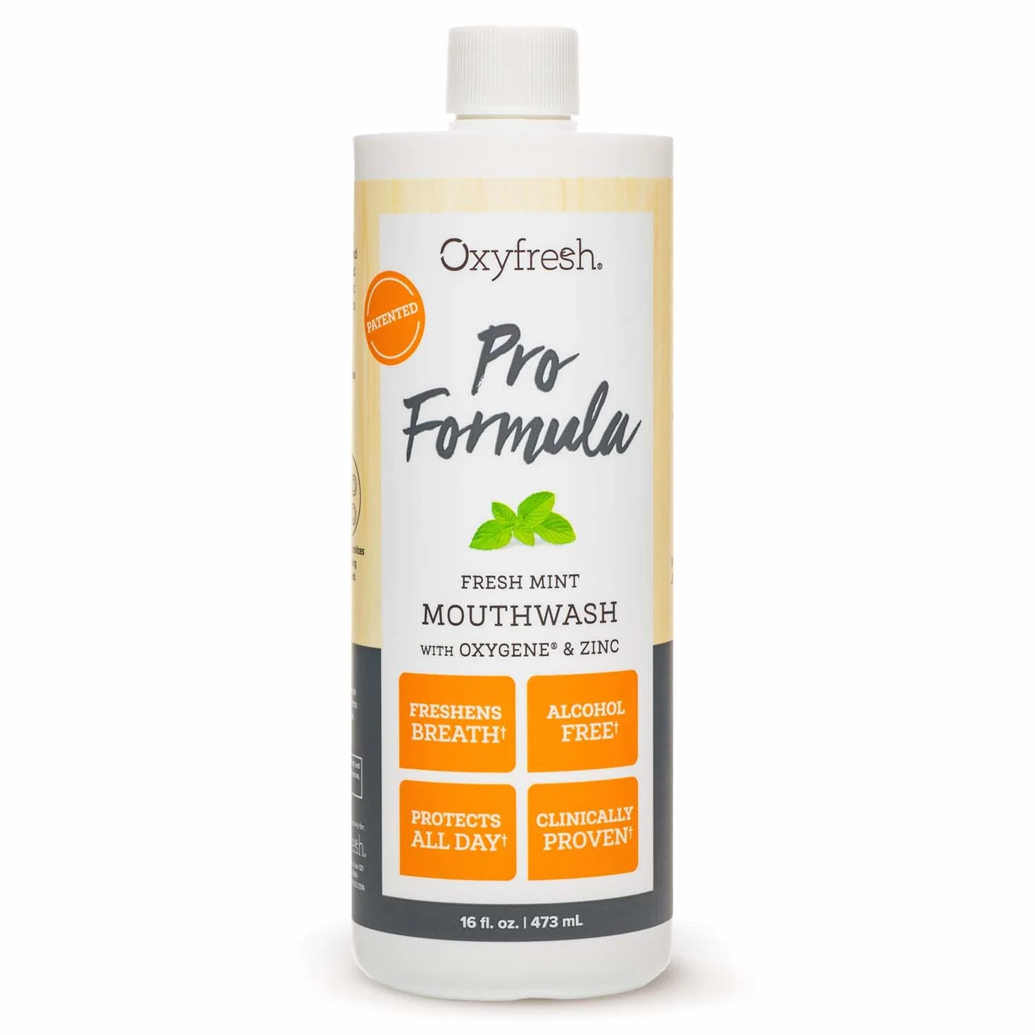 Oxyfresh Zinc Mouthwash 16oz Long-Lasting Fresh Breath Healthy Gums Alcohol-Free