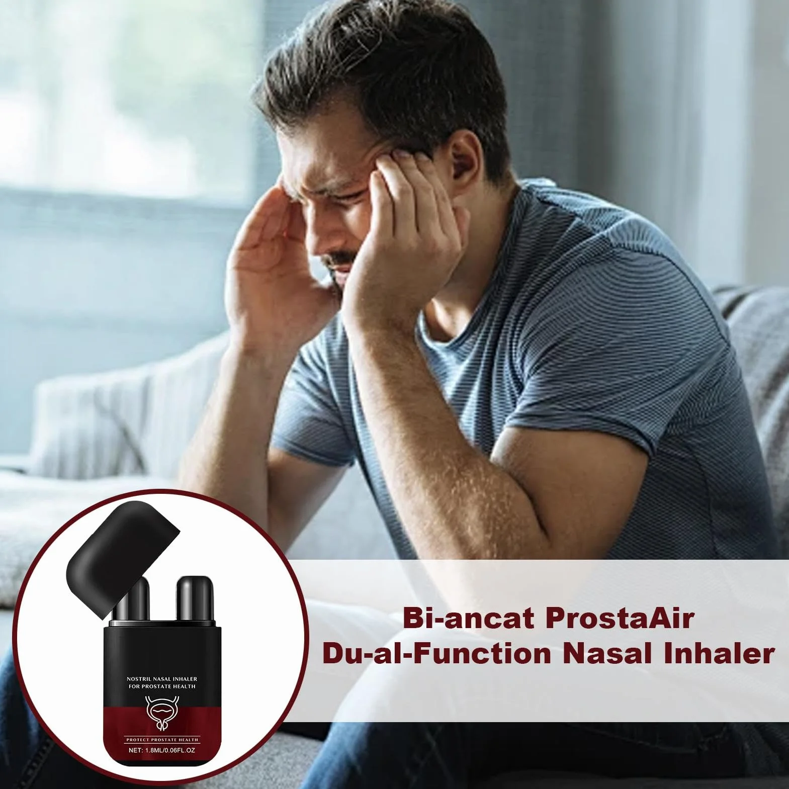 Dwuotworowy inhalator do nosa dla prostaty | Biancats ProstaAir inhalator do nosa z podwójną funkcją | Poprawia krążenie krwi – wspomaga zdrowie prostaty