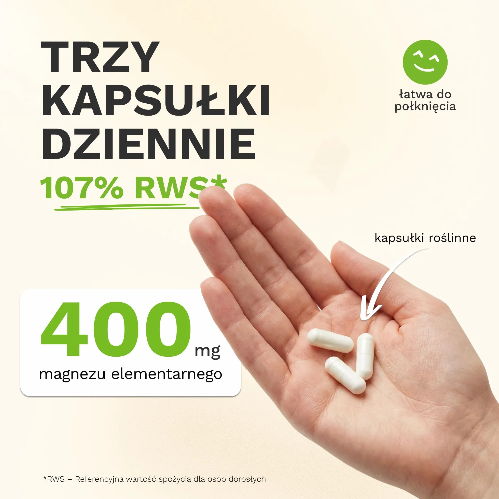 (107% RWS) Cytrynian Magnezu 400 mg - 180 wegańskich kapsułek bez dodatków (przebadany laboratoryjnie) - wysoka dawka 2400 mg w tym 400 mg magnezu elementarnego - zapas na 2 miesiące