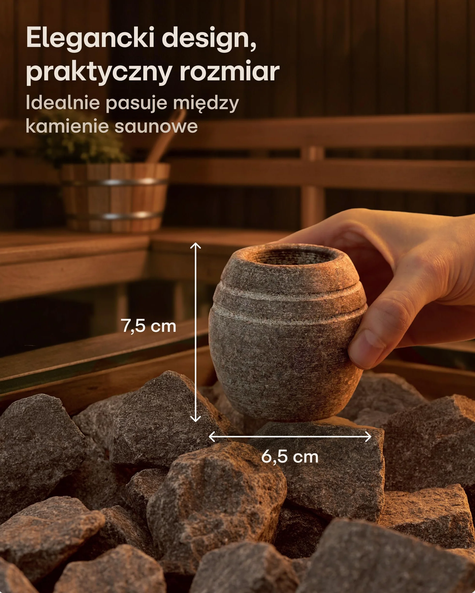 Praknu Miska parownika do sauny z wytrzymałego granitu – Dla relaksujących chwil z aromatem – Naczynie na olejki i zioła – Kompaktowy rozmiar – Do domu i spa