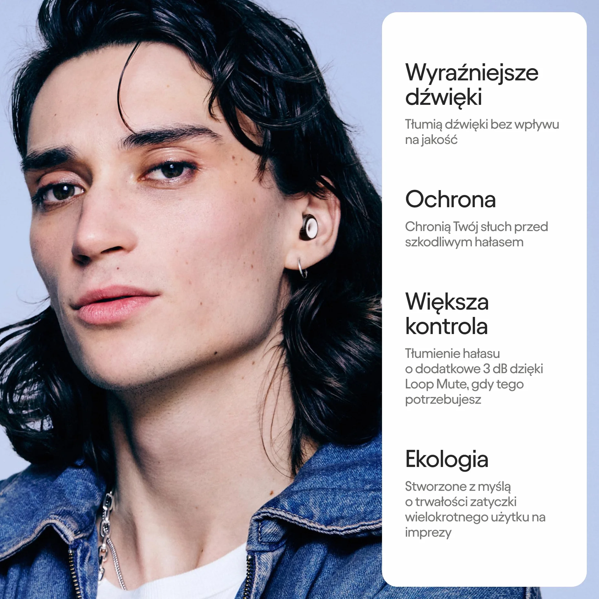 Loop Experience 2 Plus Certyfikowane ochronniki słuchu 17 dB wysoka wierność + Mute