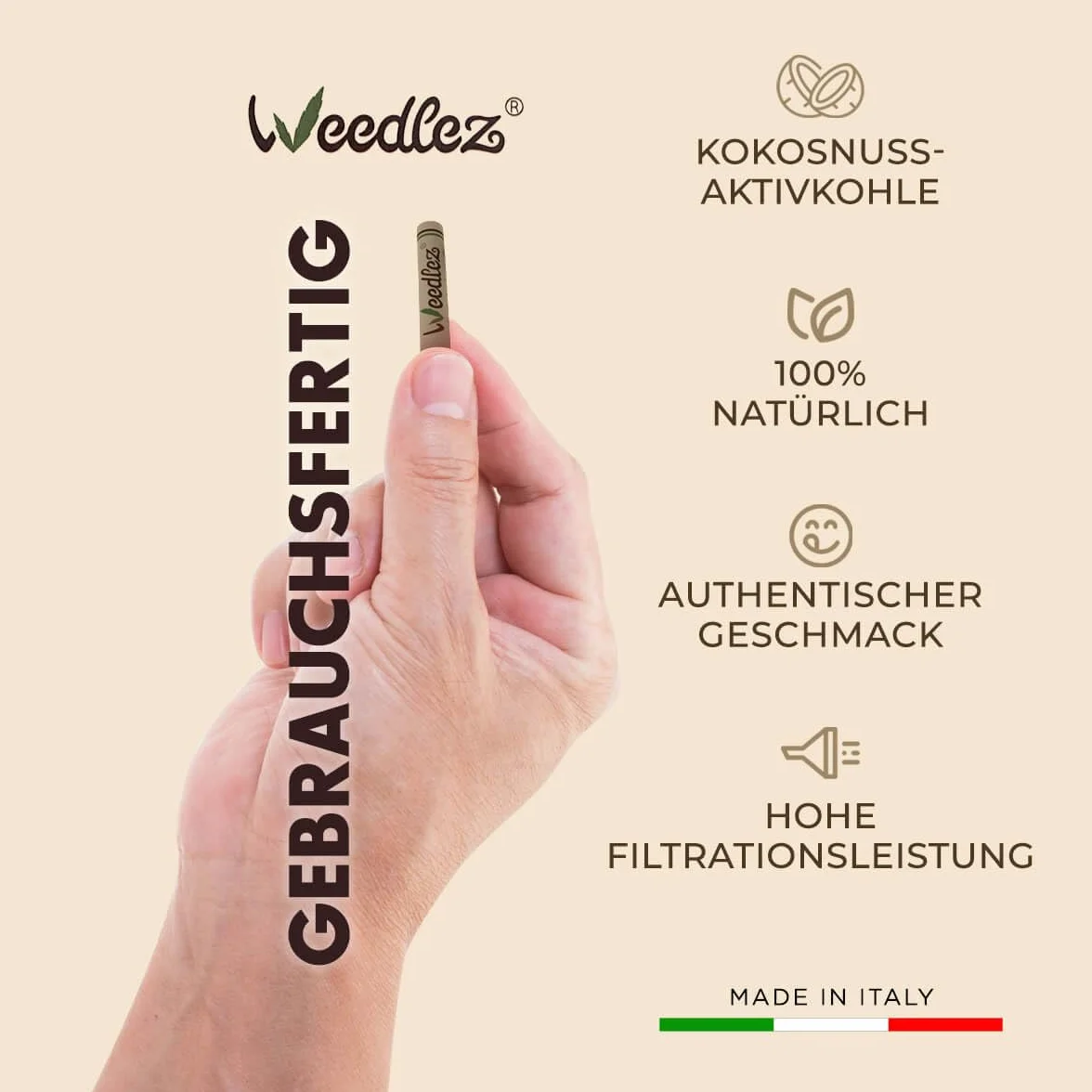 Mister Canapa, Filtry z węglem aktywnym i naturalną celulozą, 50 sztuk, średnica 5 mm