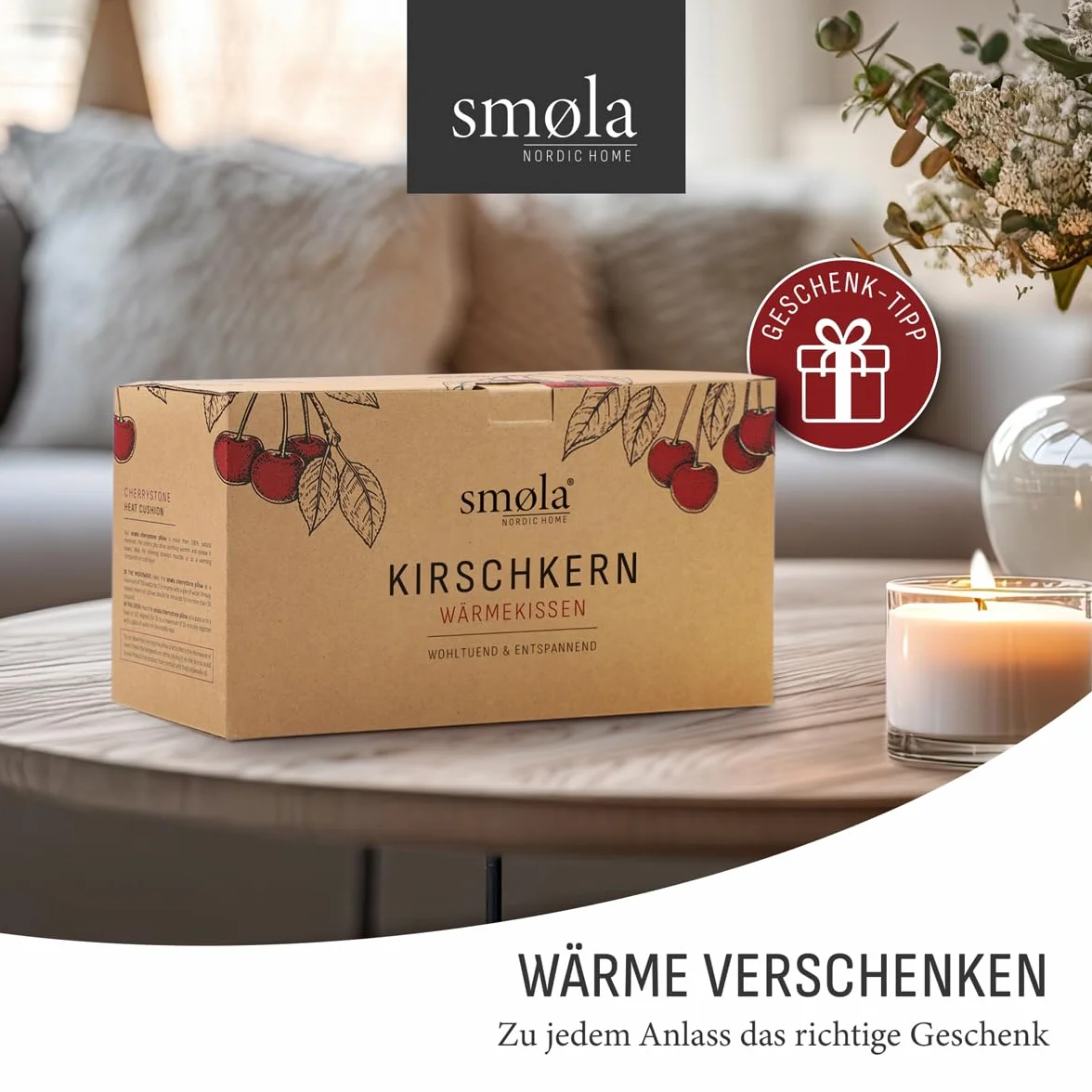 Poduszka z pestkami wiśni duża, do kuchenki mikrofalowej, 50 x 20 cm – poduszka z ziarnami na plecy, kark, ramiona, ogrzewacz nerek, poduszka rozgrzewająca i chłodząca, naturalna butelka na