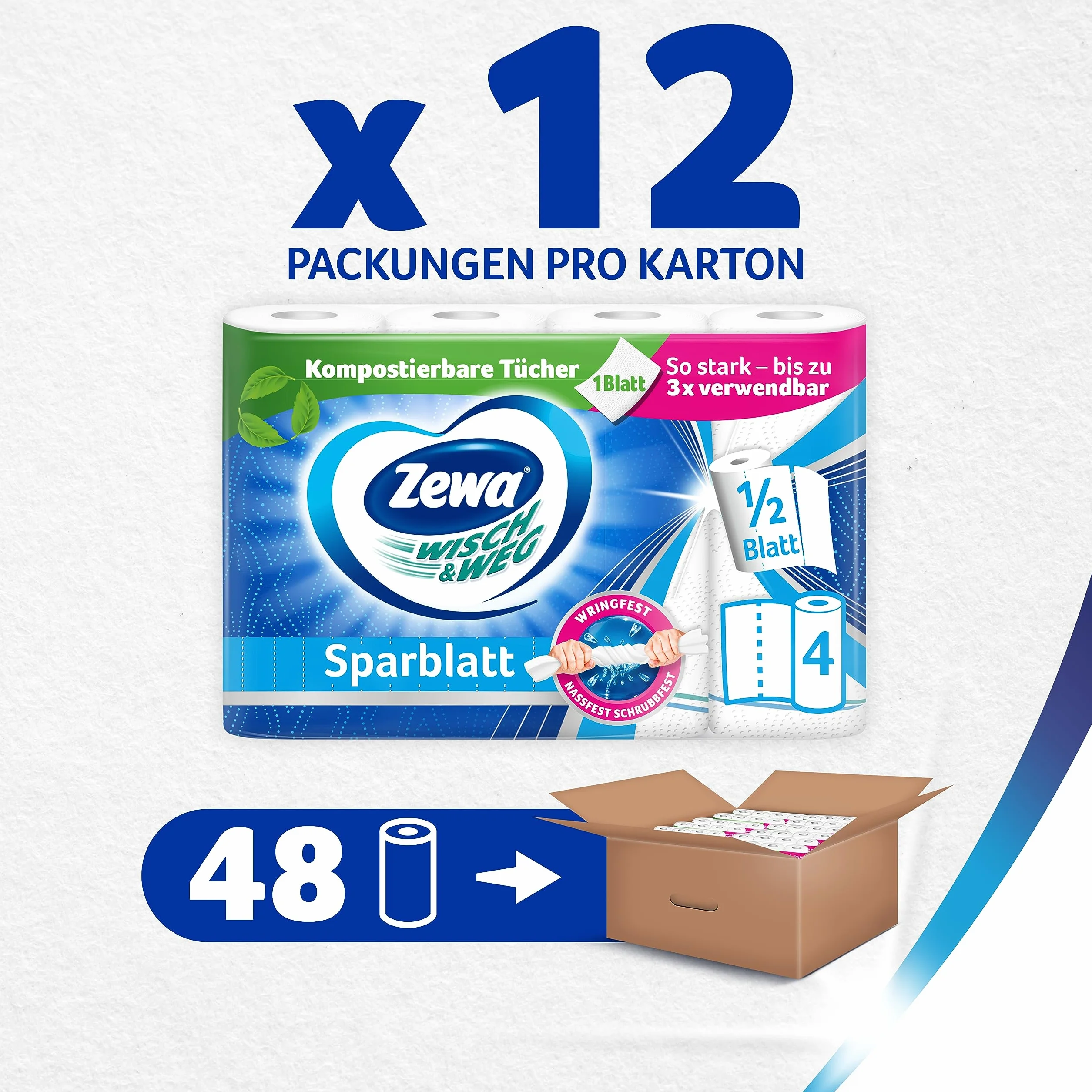 Zewa Wisch&Weg arkusze oszczędnościowe Mega Pack 12 opakowań biały