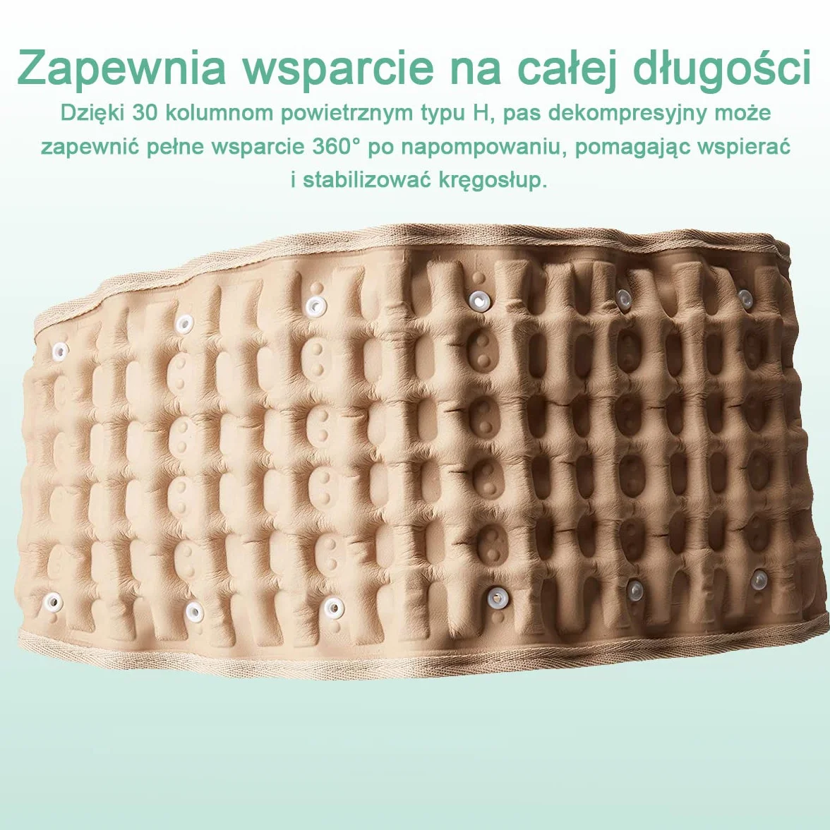 HONGJING Nadmuchiwany pas dekompresyjny lędźwiowy do łagodzenia bólu pleców, jeden rozmiar 29-49