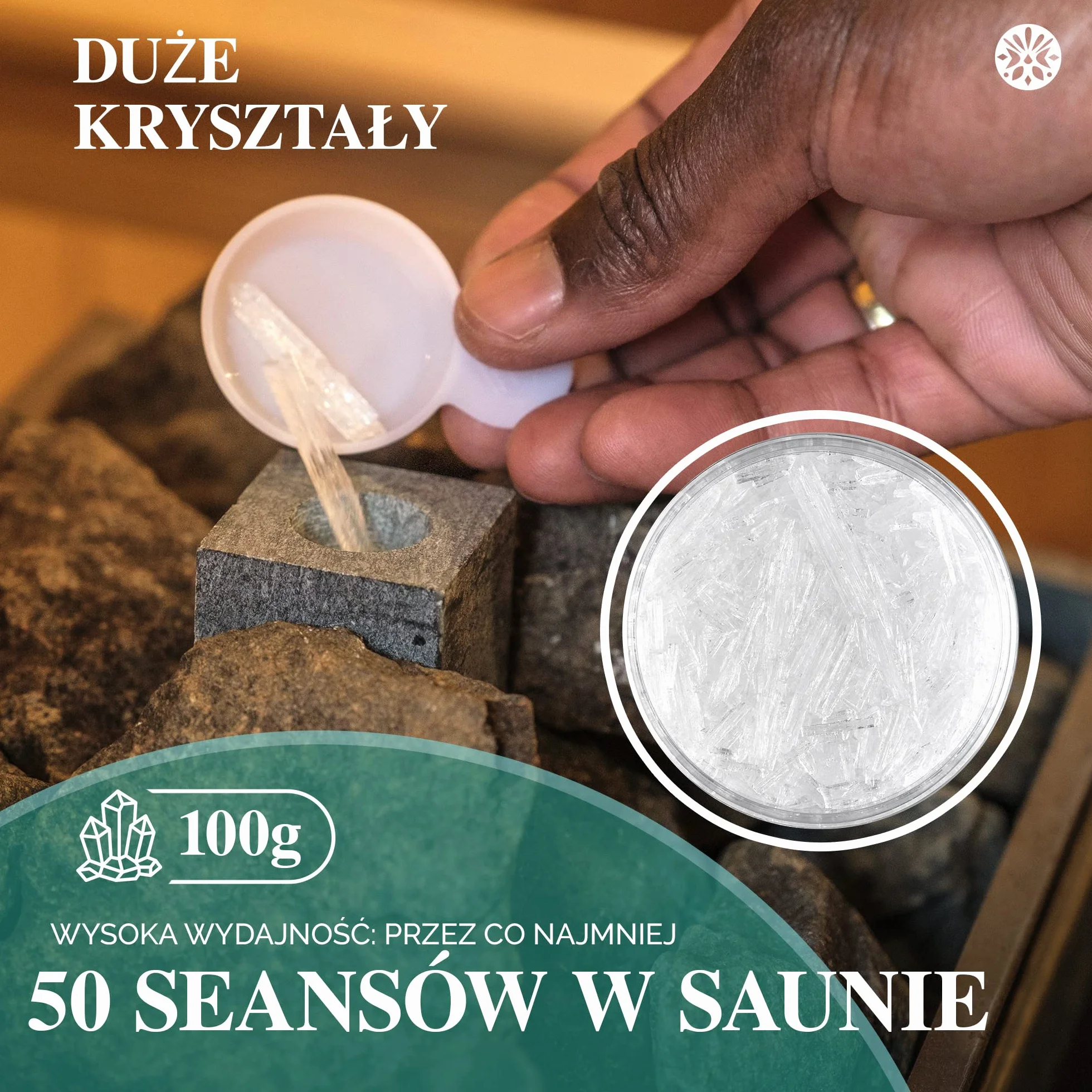 LoWell® 100g Kryształy Mentolowe ze 100% czystej mięty - idealne jako napar do sauny w zamykanej puszce - Mentol