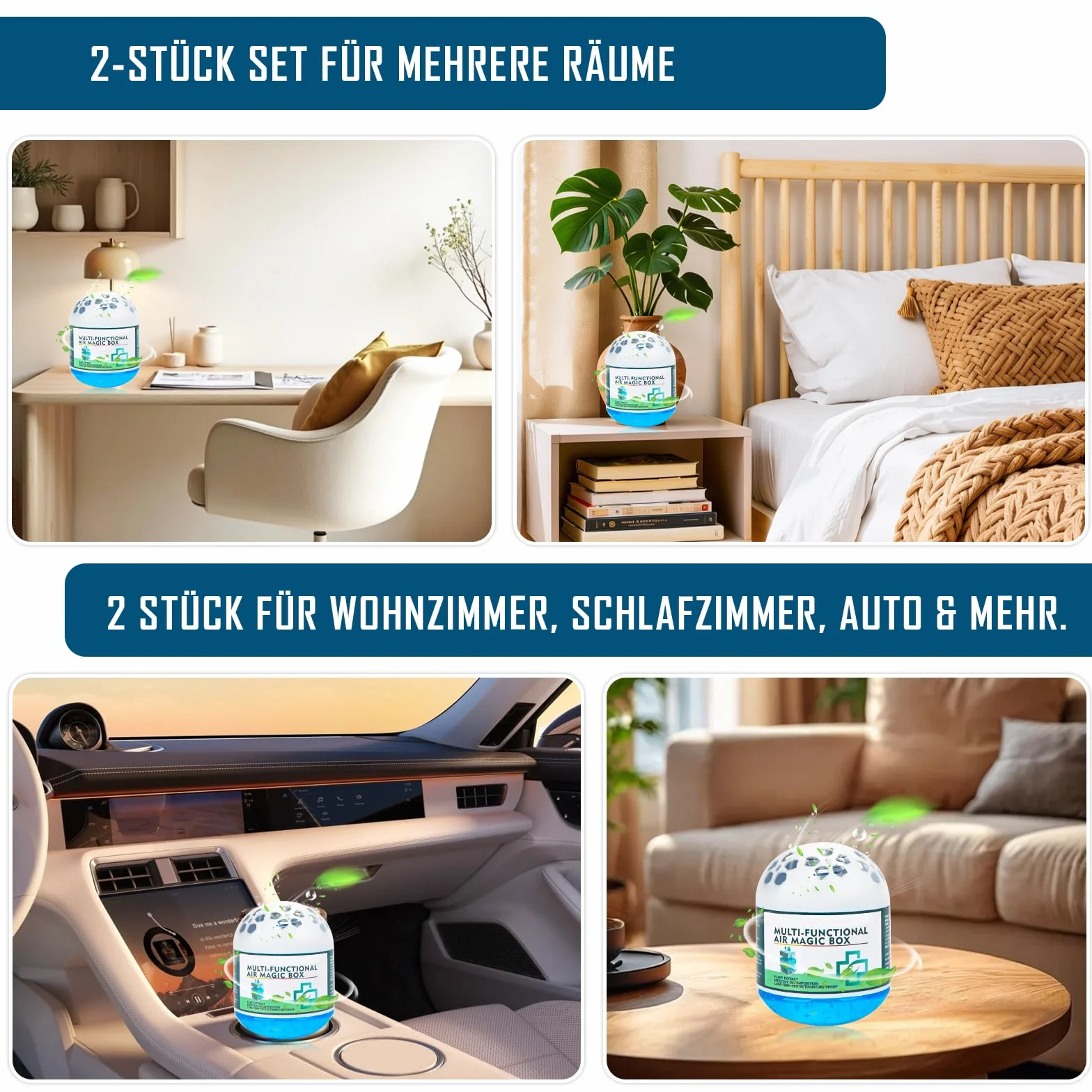 Magiczne pudełko do oczyszczania powietrza wewnątrz, wielofunkcyjne pudełko Magic Box Long-Lasting Air Purification Dust Removal Magic Box do pomieszczeń domowych i domu, 3 sztuki