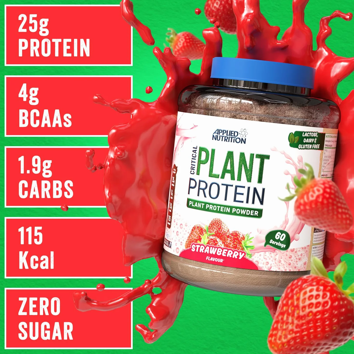 Applied Nutrition Critical Plant Protein, Strawberry - 1800g