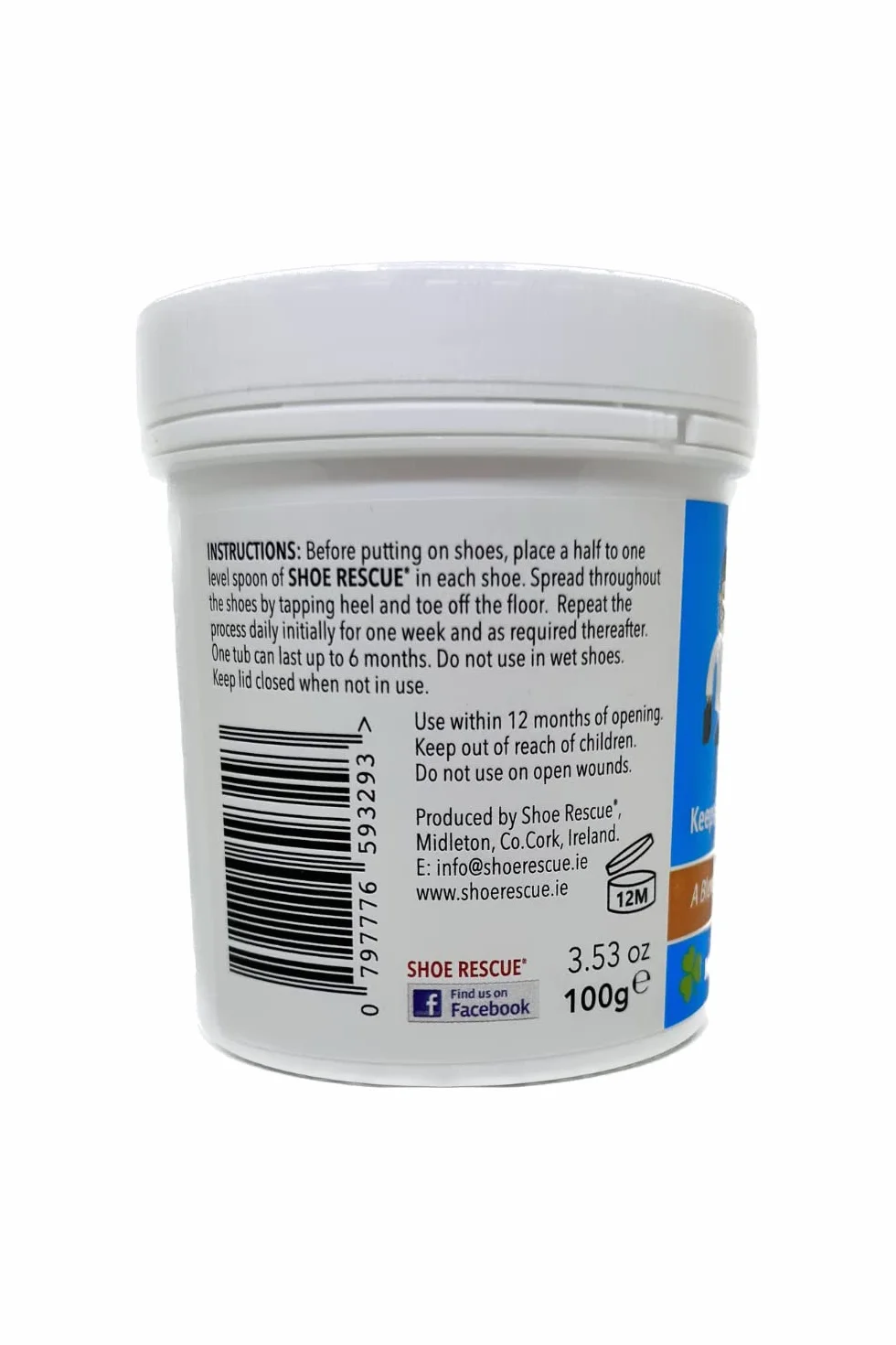 Shoe Rescue Puder do butów i stóp 100 g – naturalny środek do usuwania nieprzyjemnych zapachów
