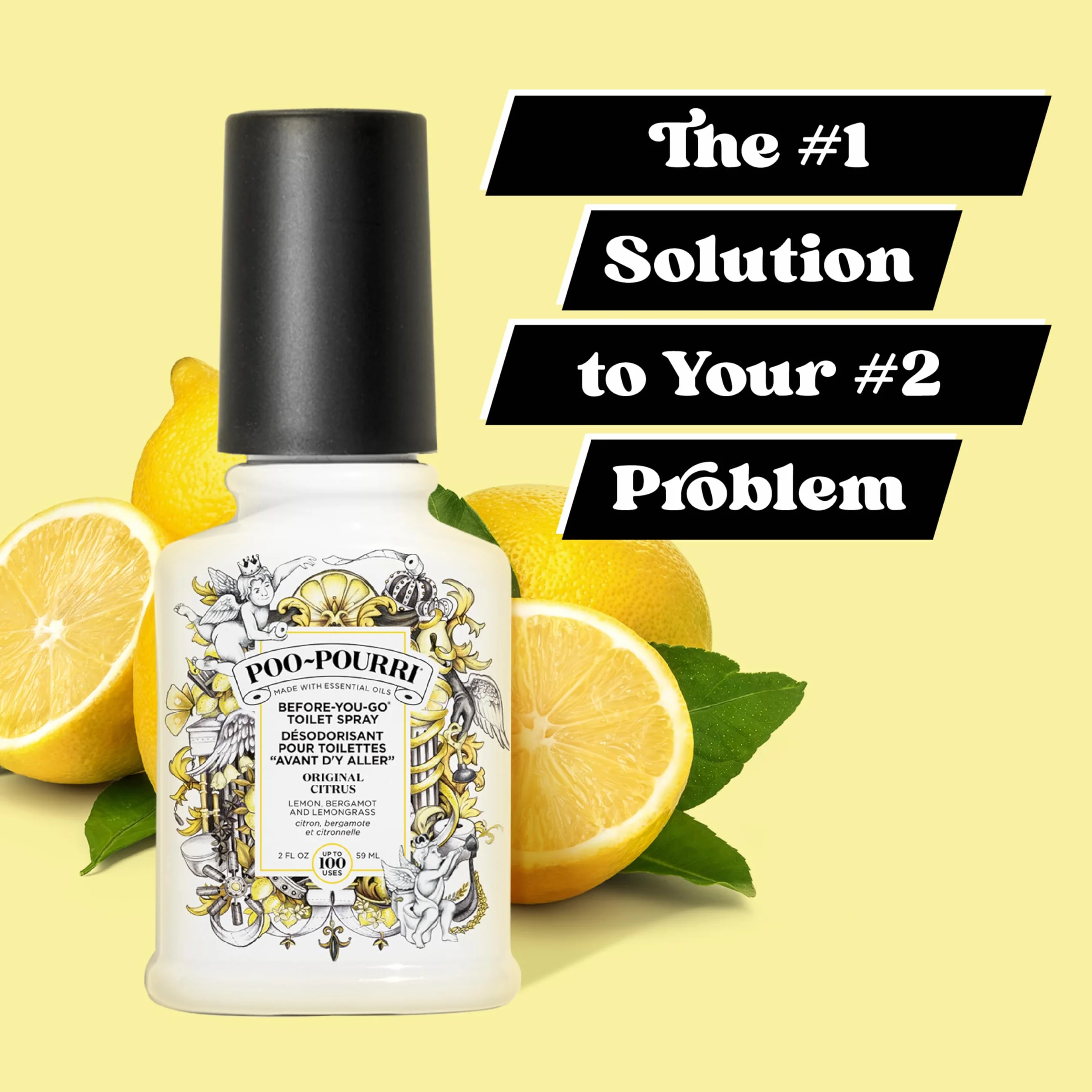Pourri Łazienkowy odświeżacz powietrza w sprayu, Before-You-Go Poo-Pourri toaletowy, oryginalny cytrusowy dezodorant łazienkowy, zatrzymuje zapachy pod powierzchnią wody, olejek eteryczny na bazie