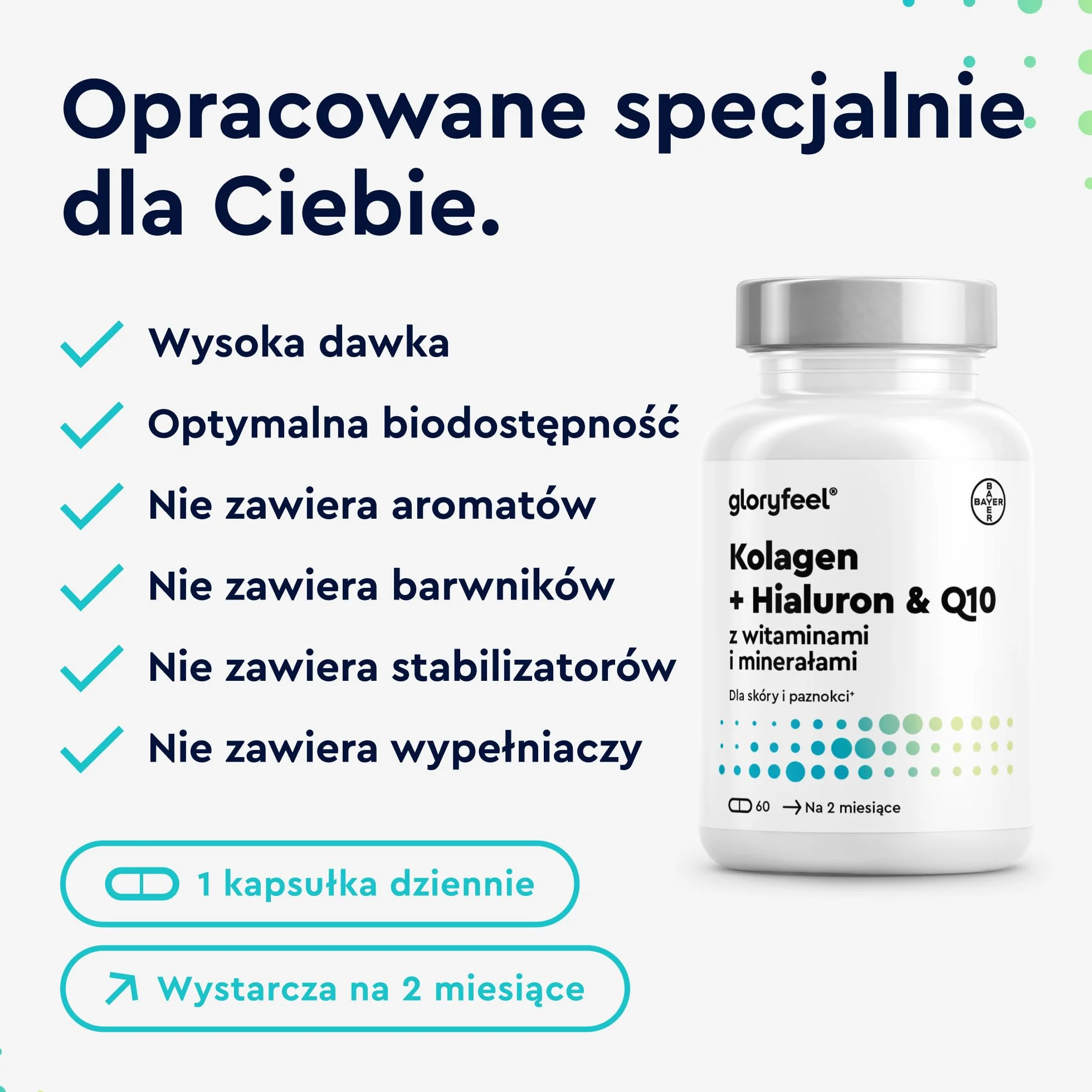 Kolagen+koenzym Q10+kwas hialuronowy - Premium: Kolagen morski - Z cynkiem, magnezem, witaminą B12, D3, A i C - 60 kap. - Testowane laboratoryjnie, wysoka dawka bez dodatków, wyprodukowane w Niemczech