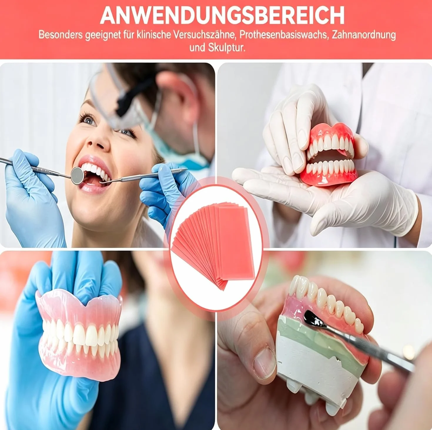 18 sztuk wosków dentystycznych czerwony wosk ortodontyczny do aparatów ortodontycznych, wosk dentystyczny, łagodzi ból, ochrona przed tarciem, nadaje się do codziennego użytku
