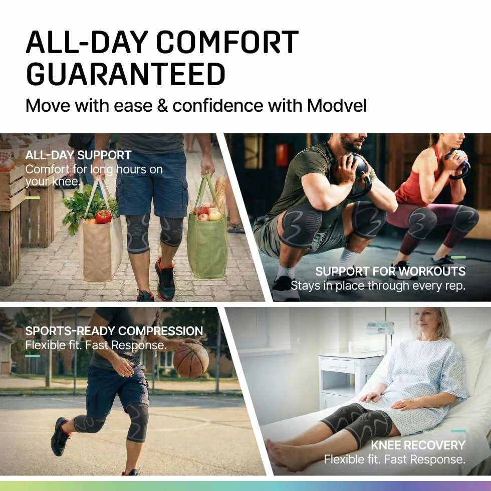 Opaska na kolana dla mężczyzn i kobiet, 2 sztuki, oddychająca elastyczna opaska na kolana, ochraniacze na kolana, klasy medycznej, do uprawiania sportu, biegania, łagodzenia bólu stawów, stabilizacji