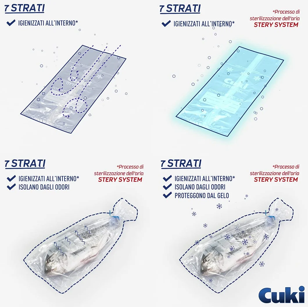 Cuki 200526 Worki do Zamrażania, Przezroczysty, 6l, 4 x 30 szt.