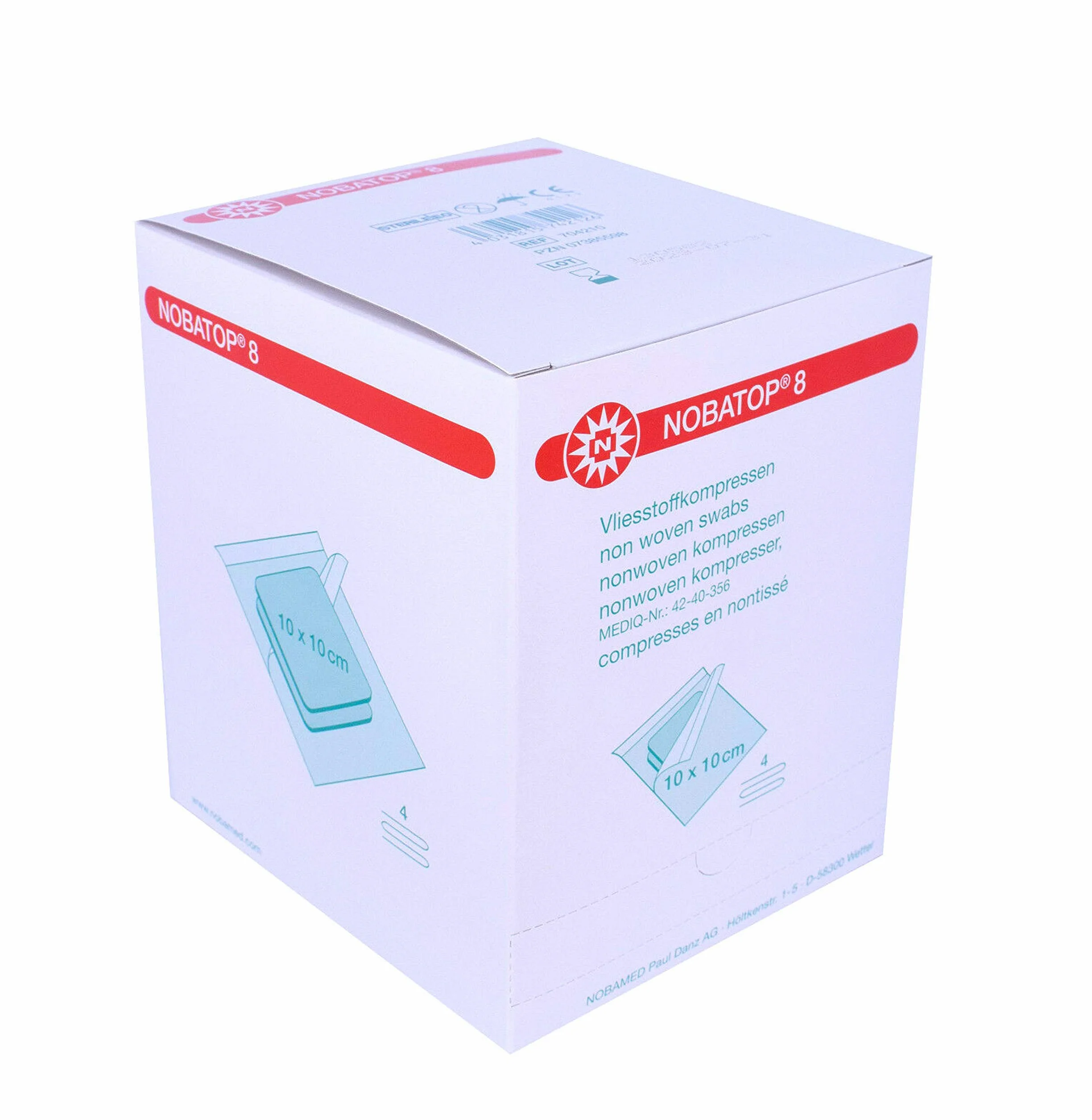Noba Verbandmittel 8 kompresów 10 x 10 cm sterylne, 50 x 2 sztuki