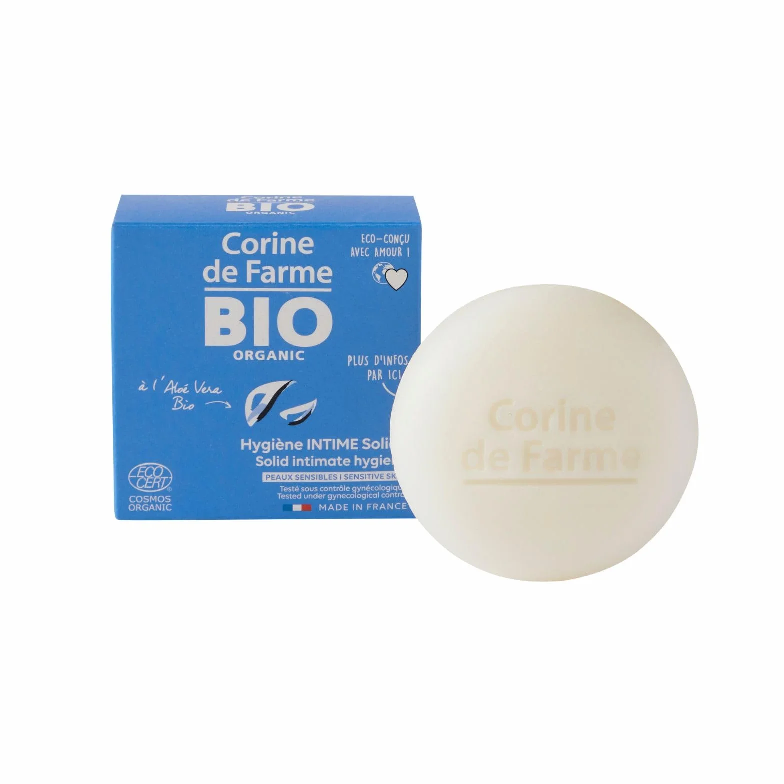 Corine de Farme | Stabilna Higiena Intymna Certyfikowana Organiczna 60g | Wyprodukowano we Francji
