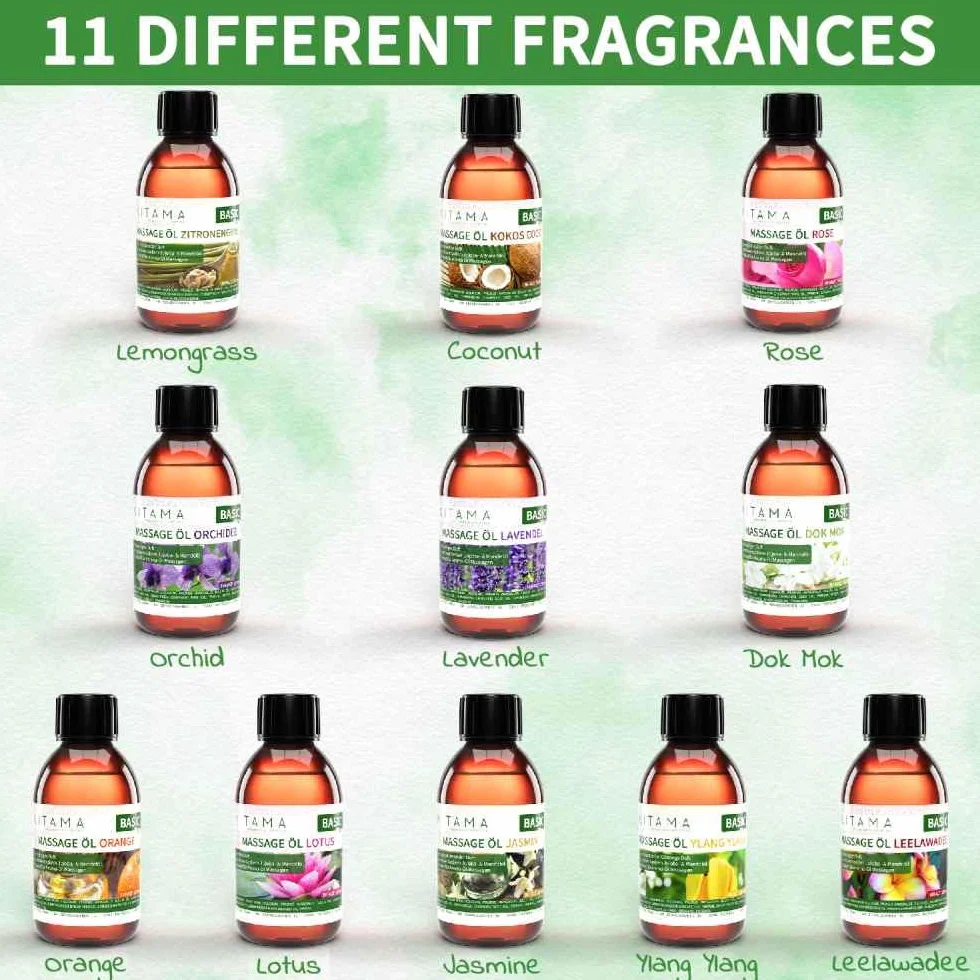 Kitama Olejek do masażu Lotos – tajski olejek do ciała, pielęgnacyjny, aromatyczny, relaksacyjny – 1000 ml (1l)