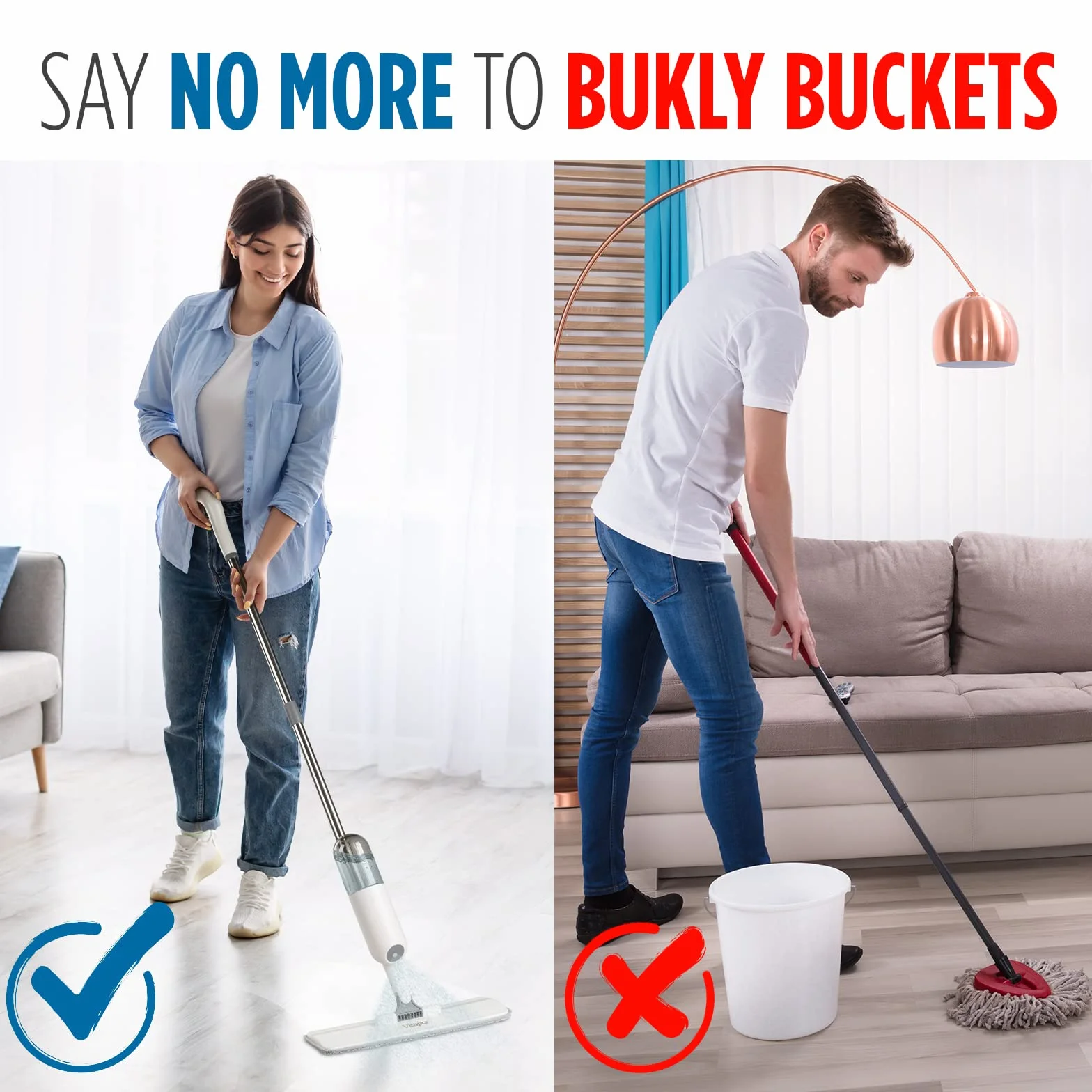 VITAPUR Mop z funkcją spryskiwania 330 ml z dyszą natryskową i 2 pokrowcami z mikrofibry
