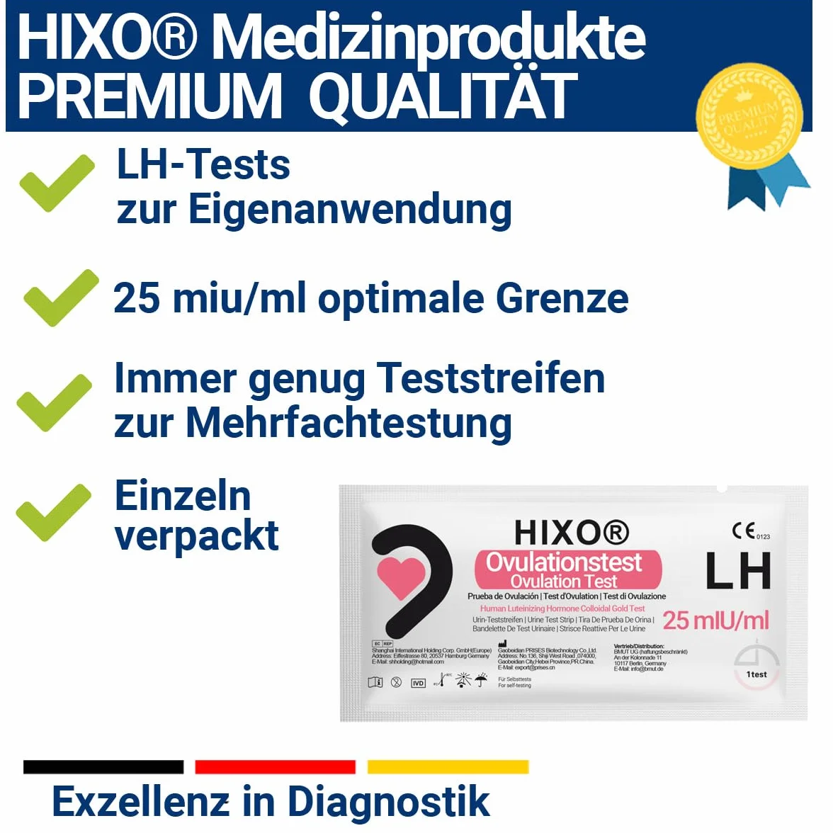 20 pasków testowych do owulacji – paski testowe LH do oznaczania owulacji – 25 mIU/ml – dokładność 99% – rozpoznawanie moczu – życzenia dziecka i monitorowanie cyklu dla kobiet