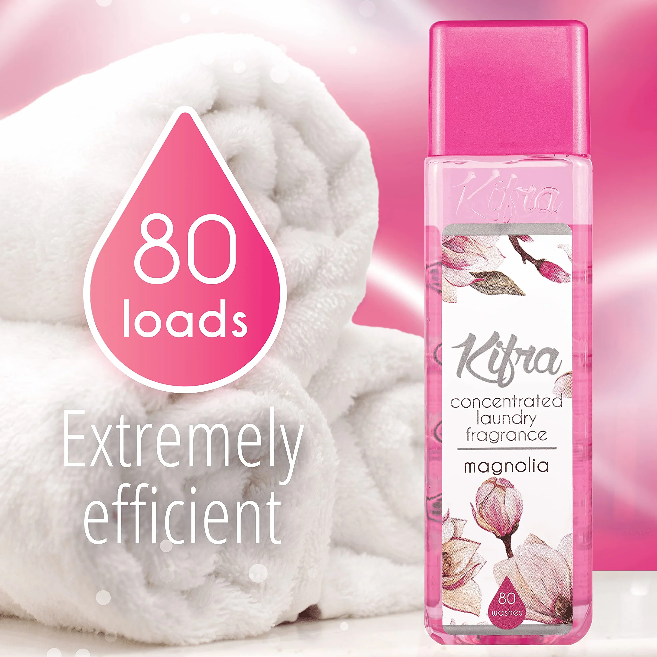 KIFRA Magnolia skoncentrowane perfumy do prania, 200 ml, 80 cykli prania, długotrwały zapach do prania
