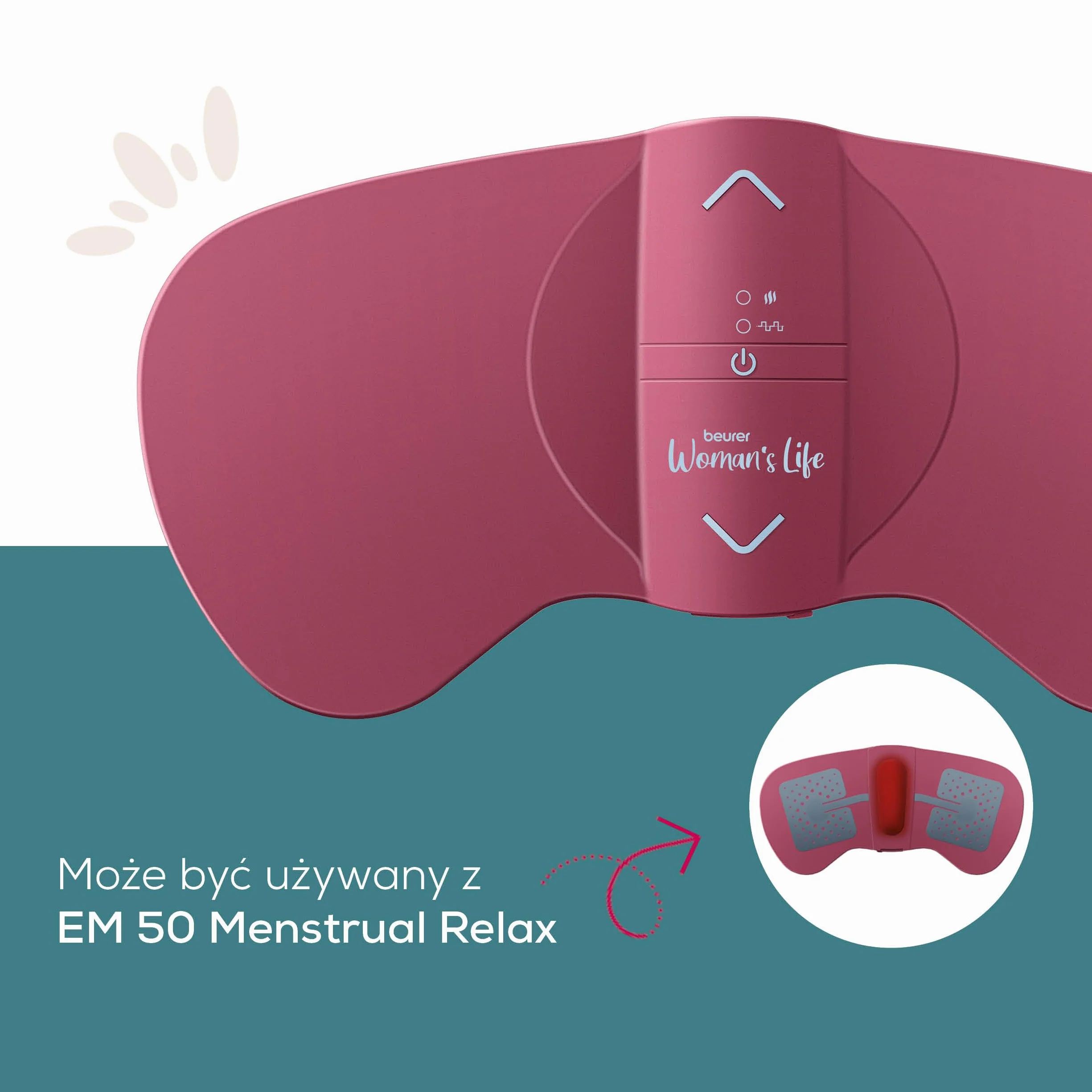 Beurer EM 50 zestaw podkładek żelowych, do stosowania z EM 50 Menstrual Relax TENS i podgrzewaczem, 6 samoprzylepnych podkładek żelowych, 50 x 56 mm